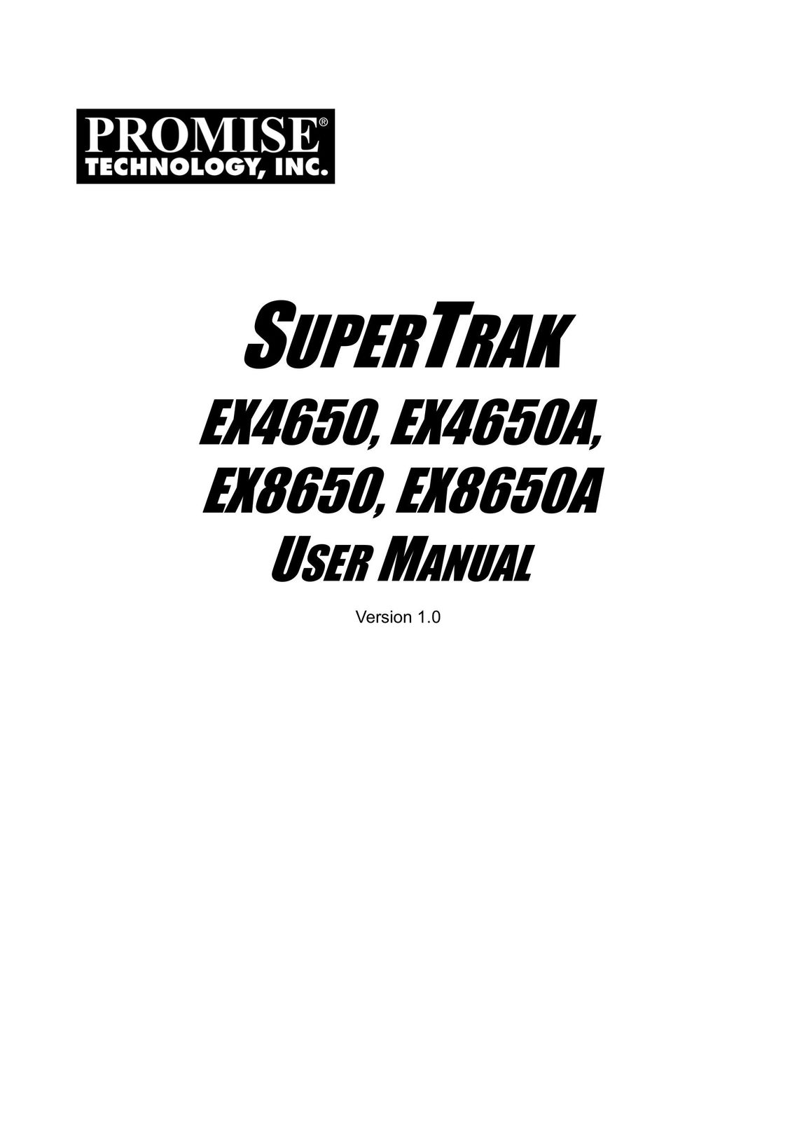 Promise Technology EX8650A Computer Hardware User Manual