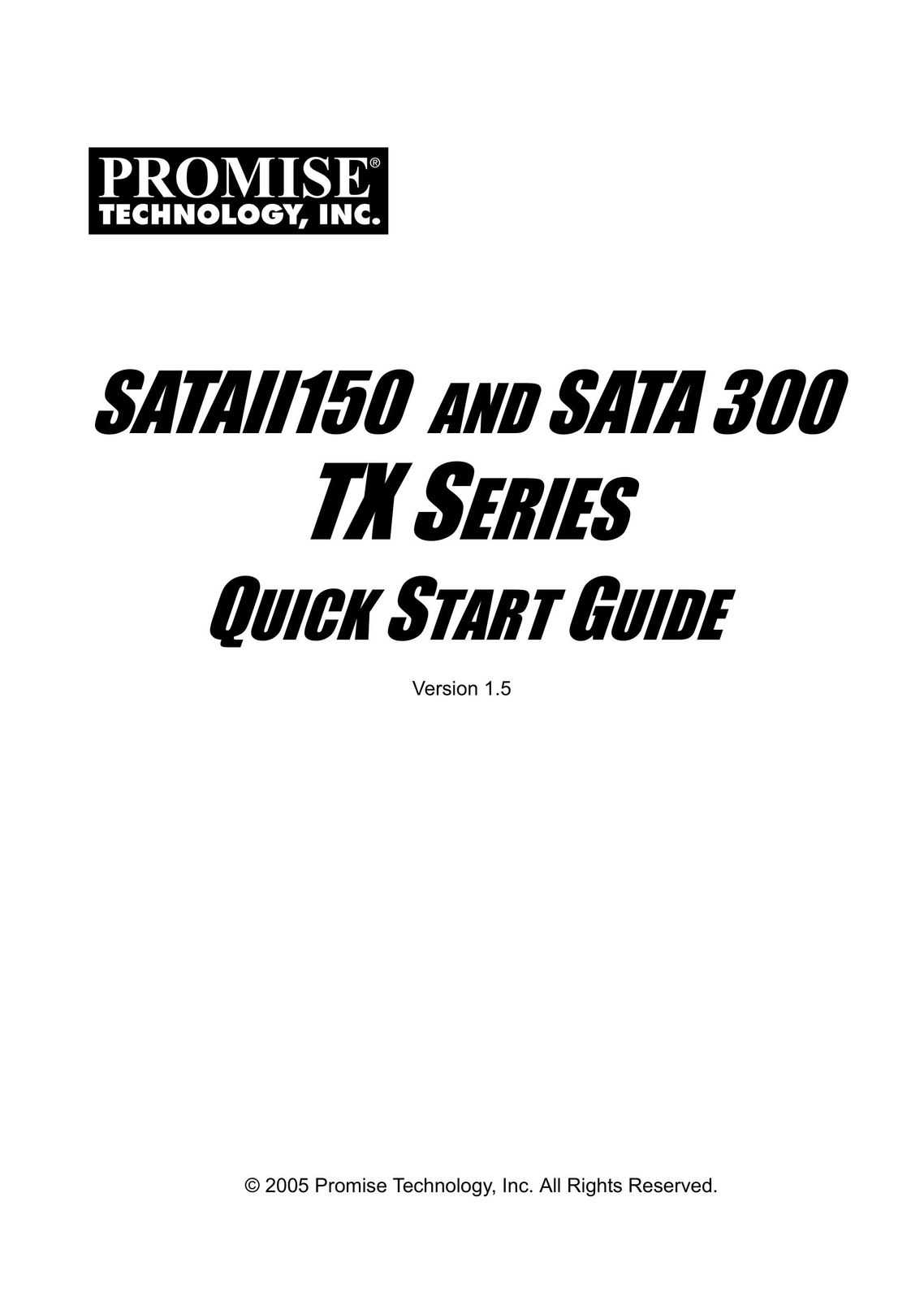 Promise Technology SATAII150 Computer Hardware User Manual