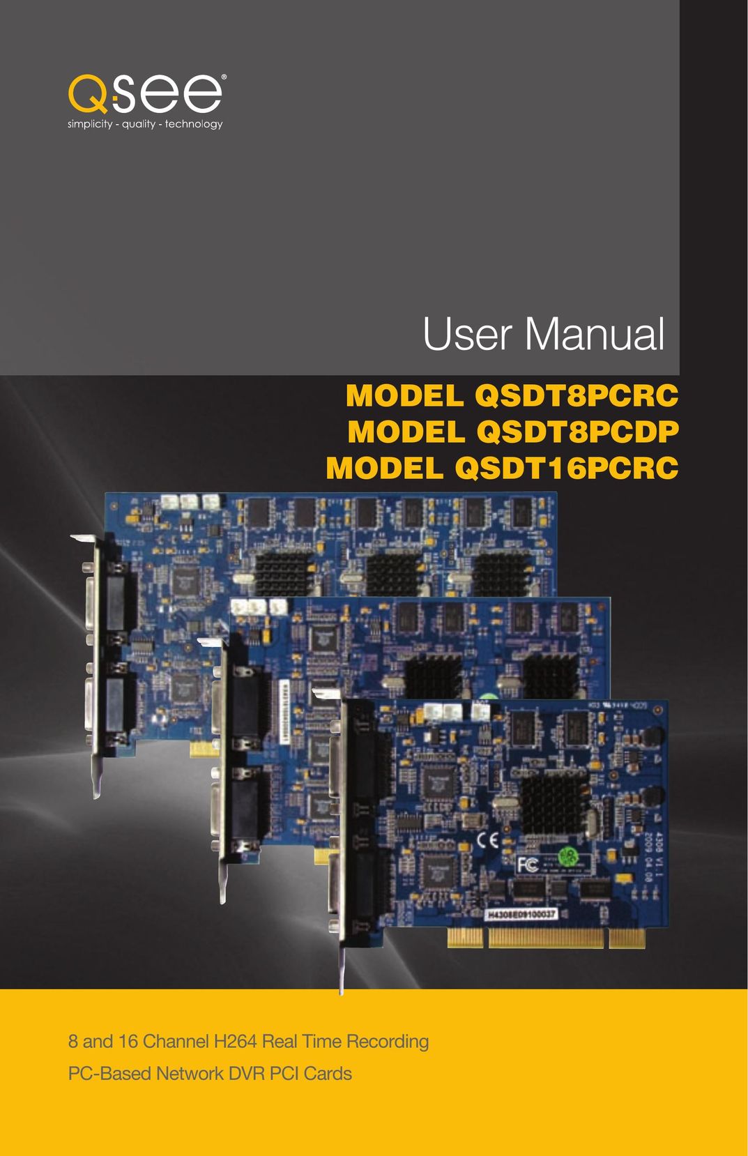 Q-See QSDT8PCDP Computer Hardware User Manual