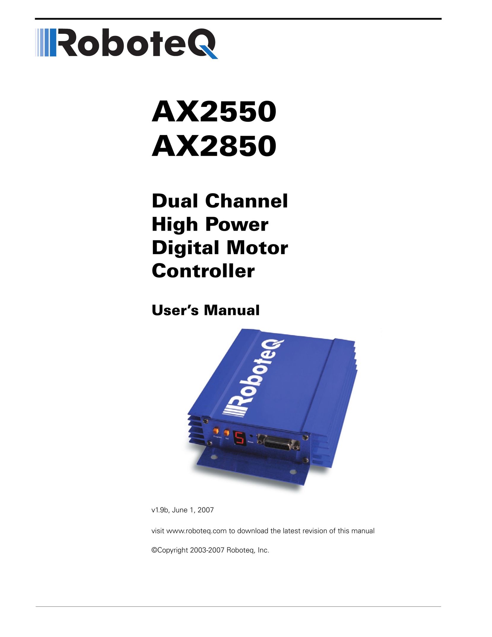 RoboteQ AX2850 Computer Hardware User Manual