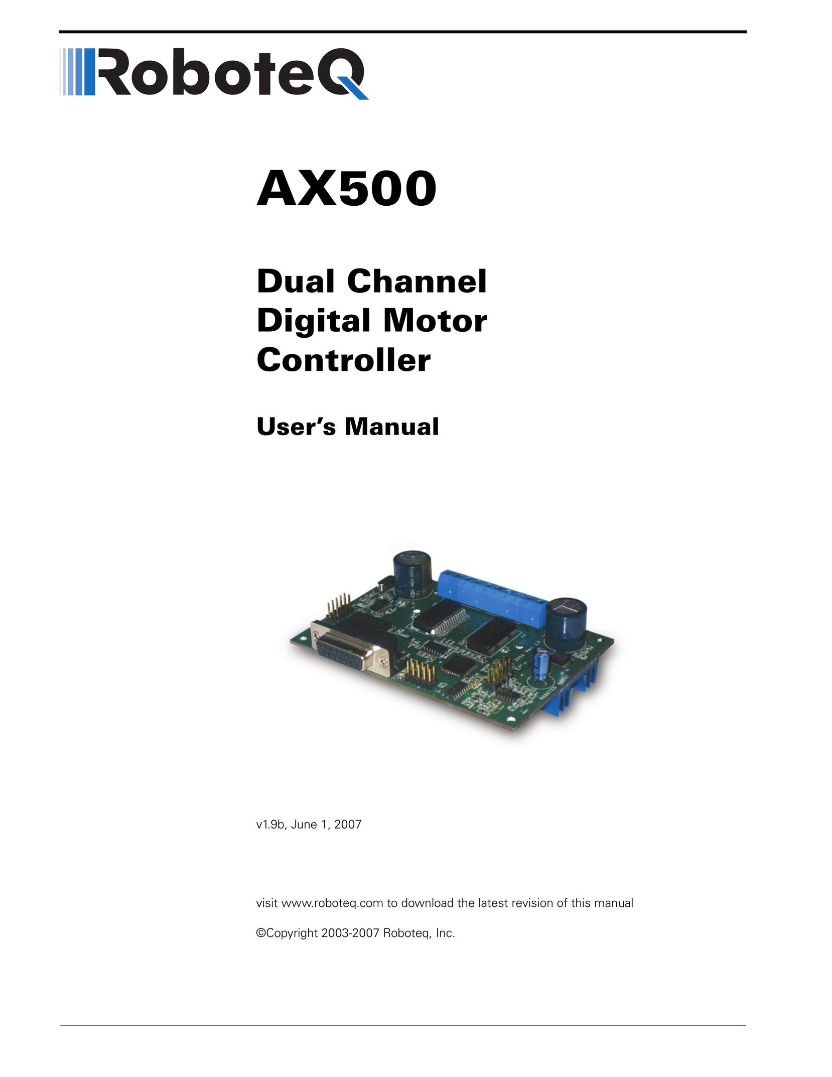RoboteQ AX500 Computer Hardware User Manual