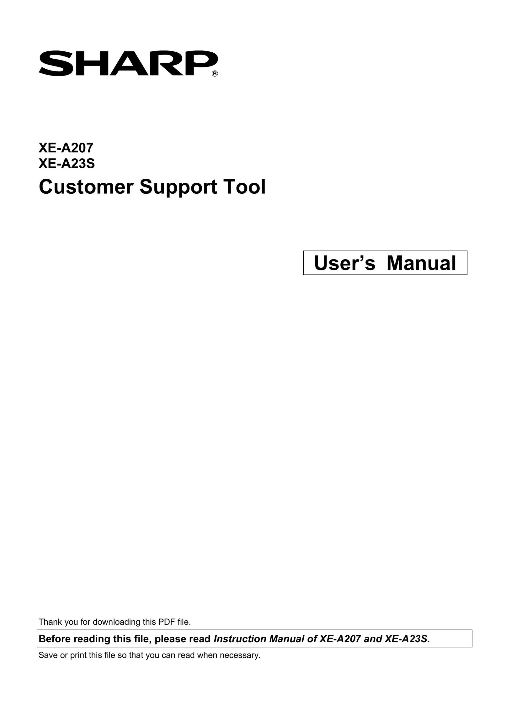 Sharp XE-A207 Computer Hardware User Manual