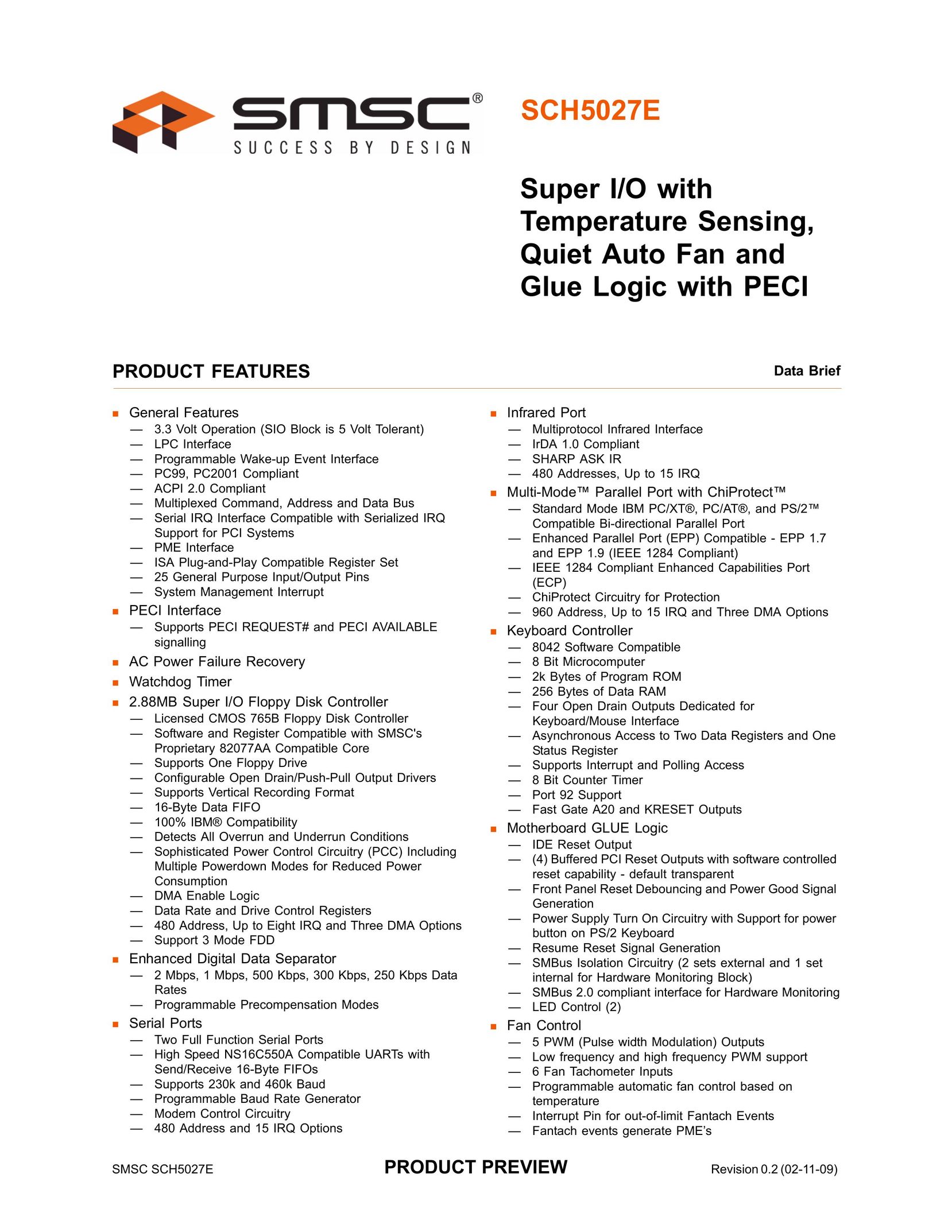 SMSC SCH5027E Computer Hardware User Manual