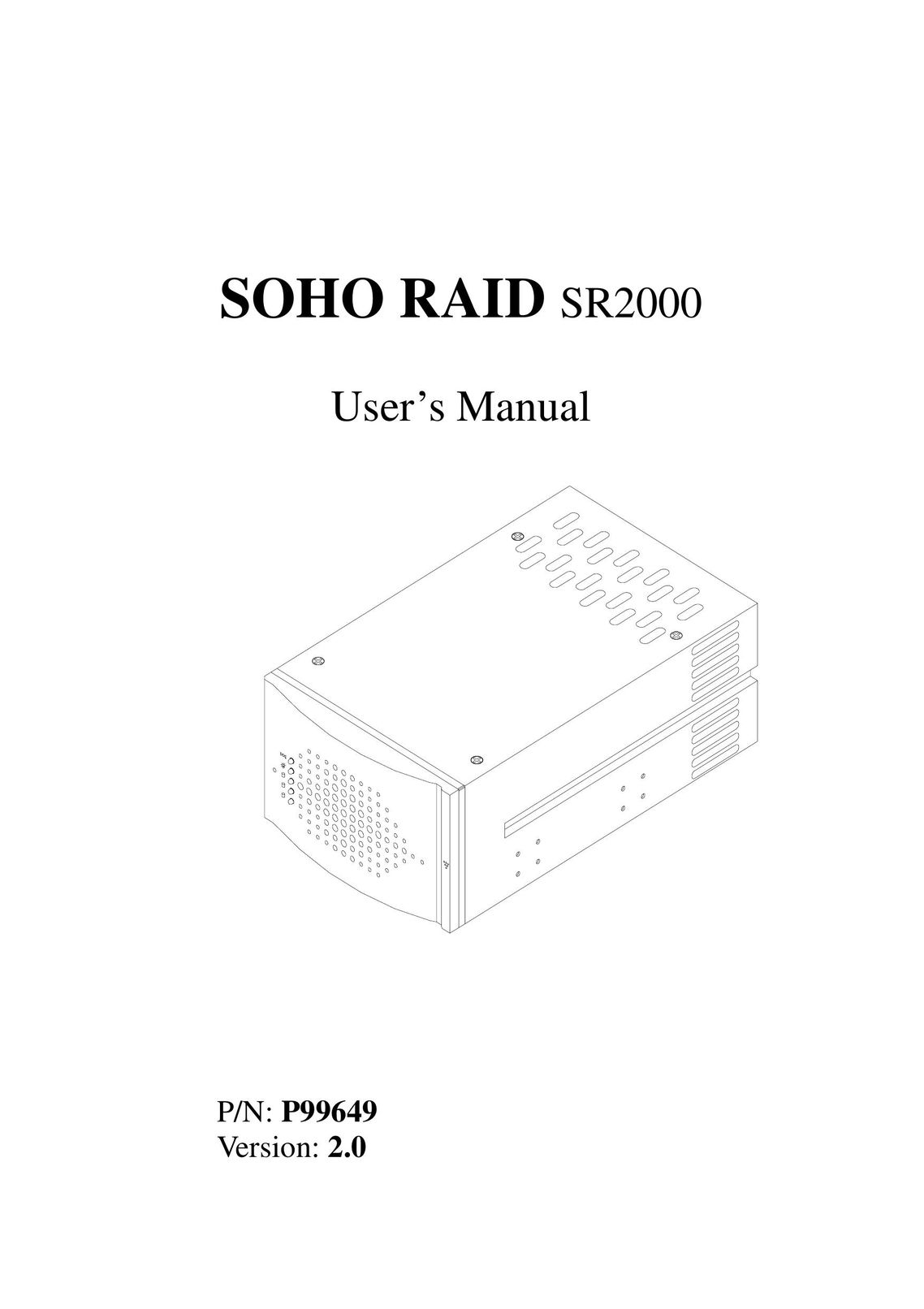 Soho SR2000 Computer Hardware User Manual