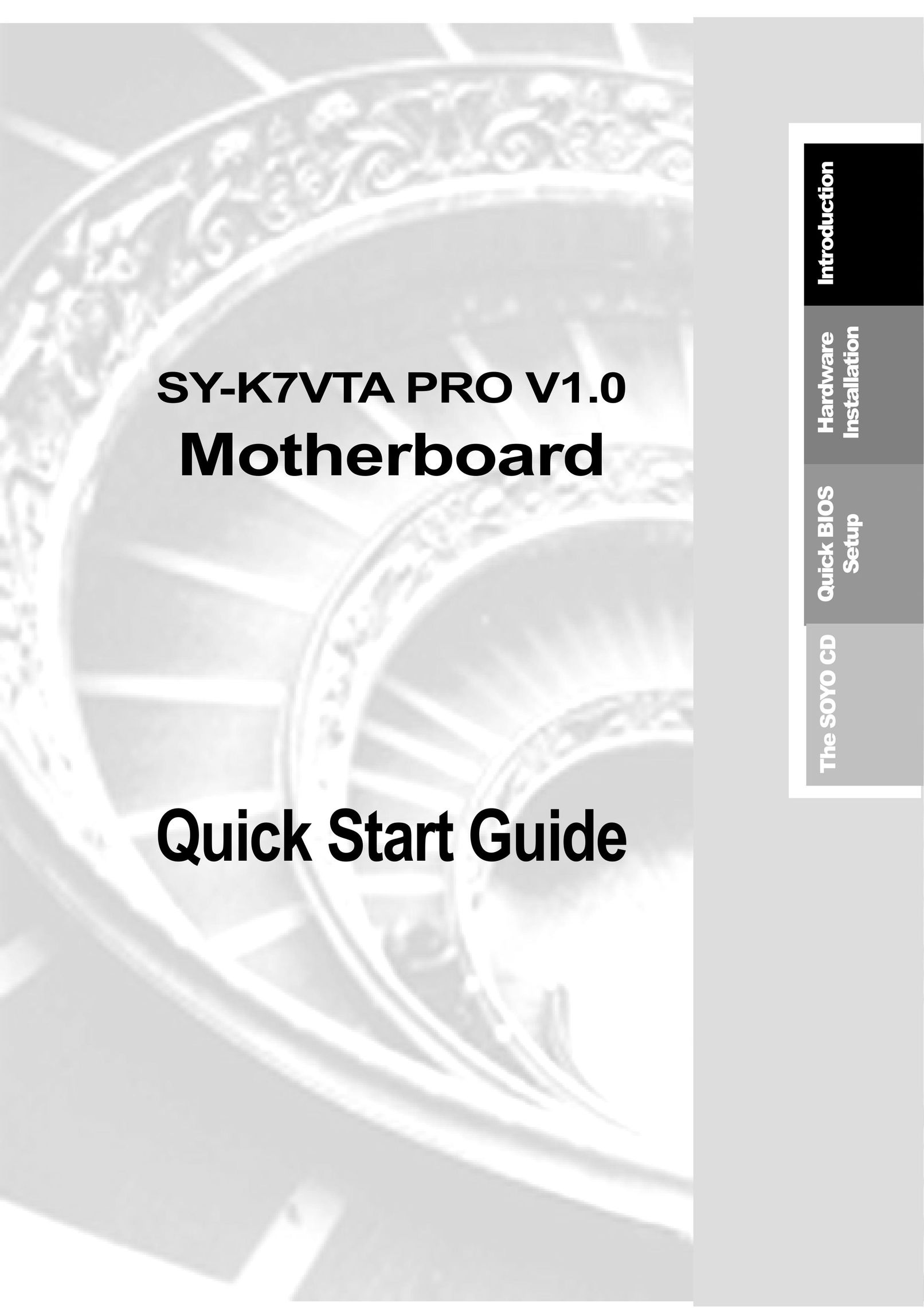 SOYO PRO V1.0 Motherboard Computer Hardware User Manual