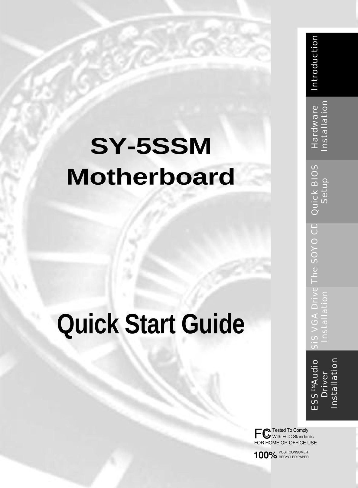 SOYO SY-5SSM Motherboard Computer Hardware User Manual