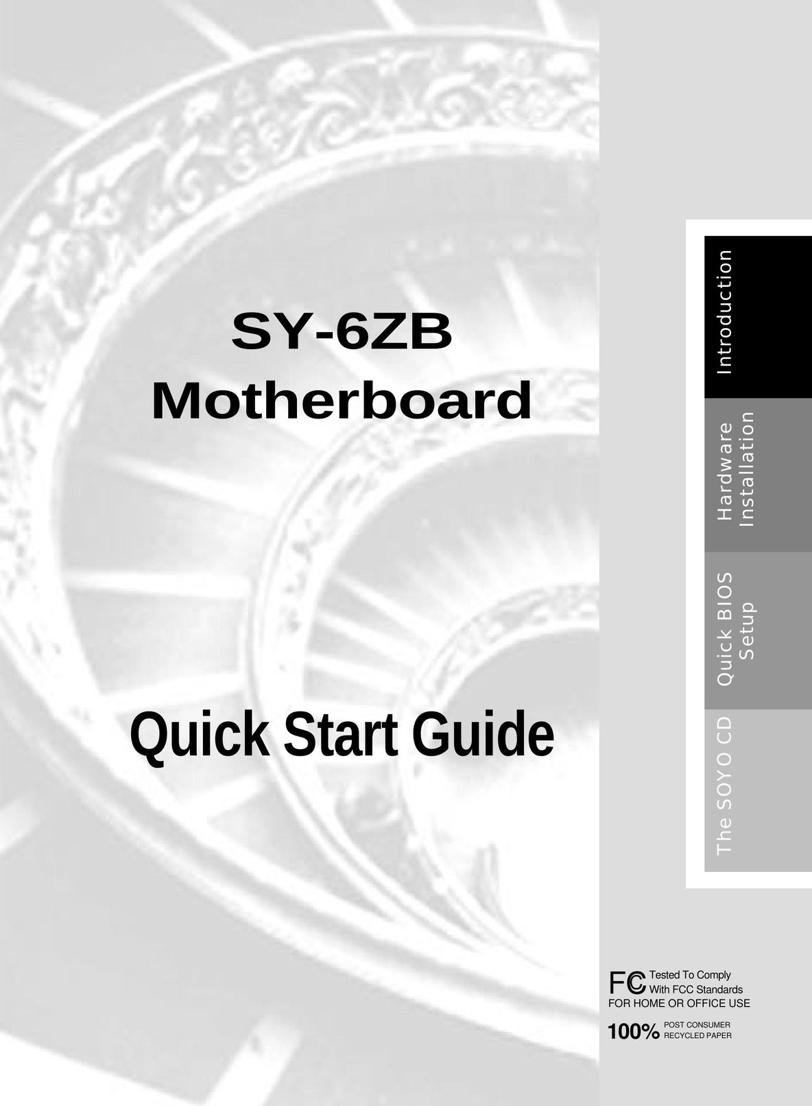 SOYO SY-6ZB Motherboard Computer Hardware User Manual