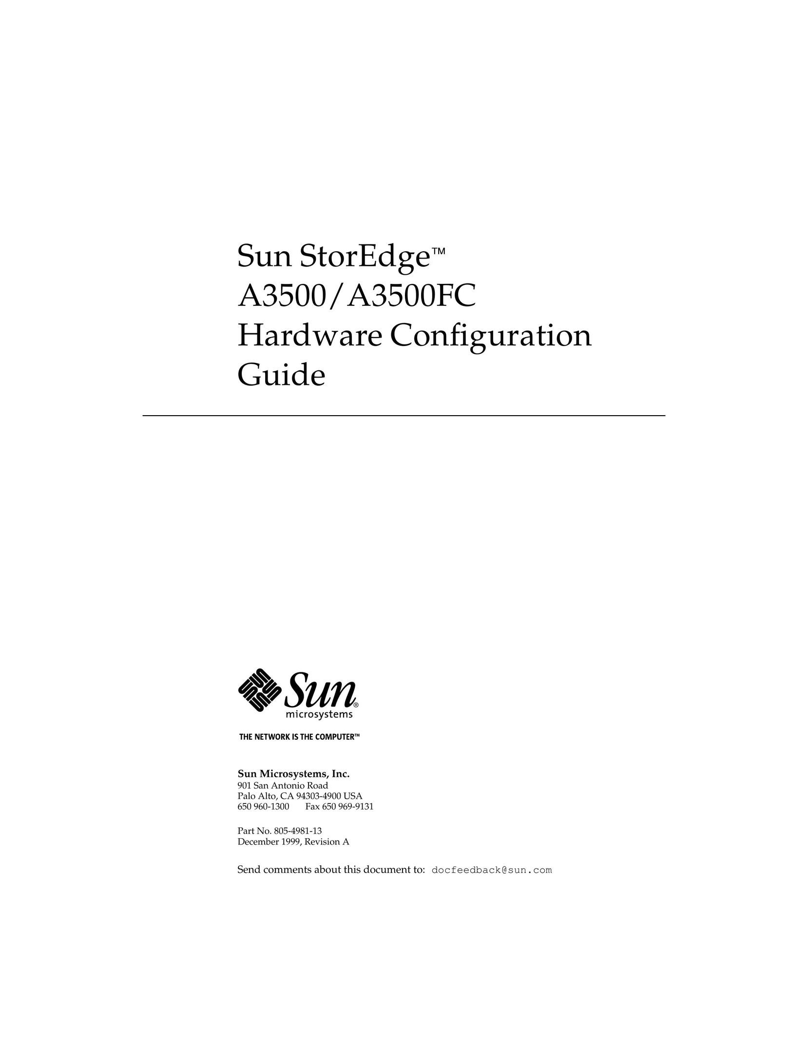 Sun Microsystems A3500FC Computer Hardware User Manual