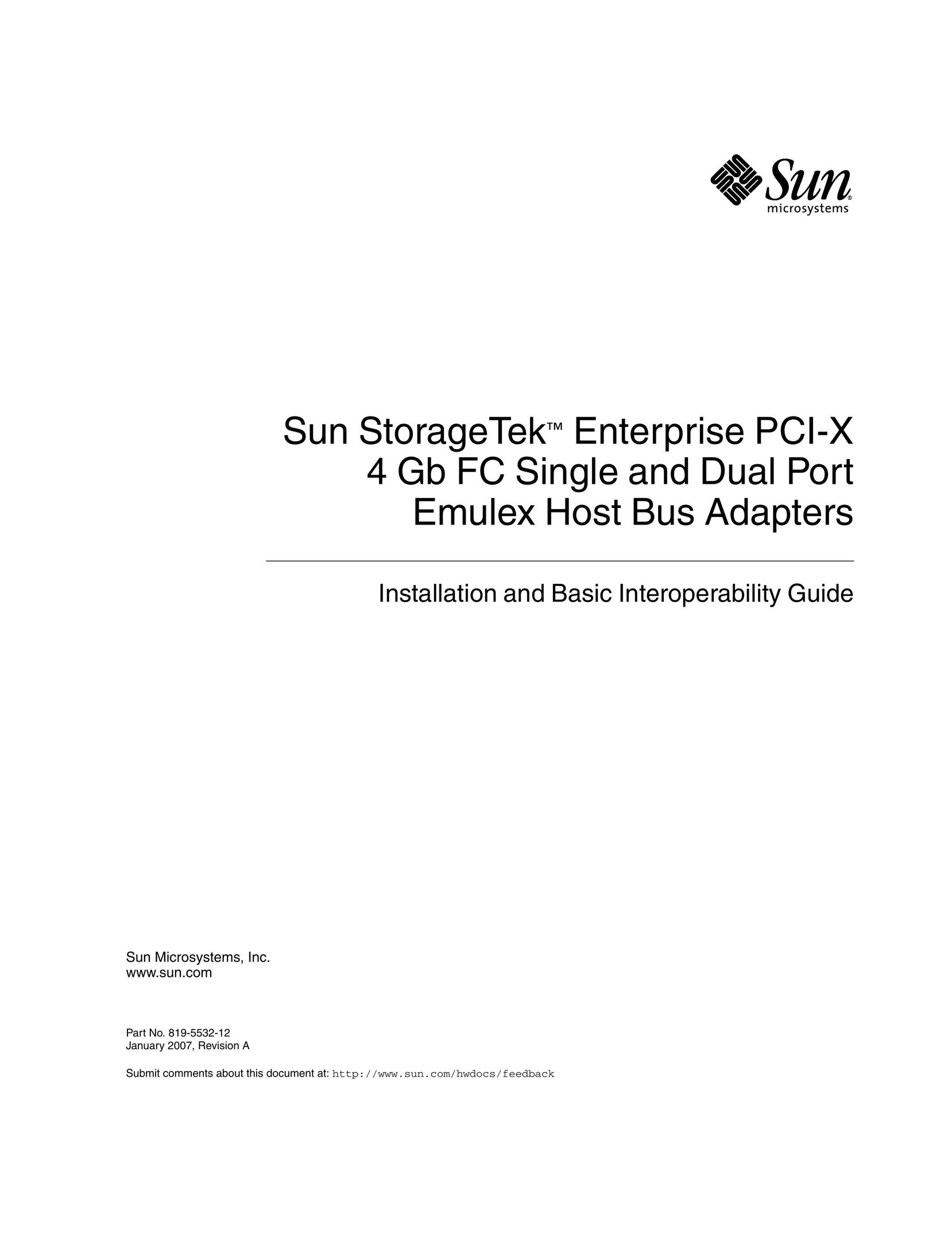Sun Microsystems PCI-X Computer Hardware User Manual