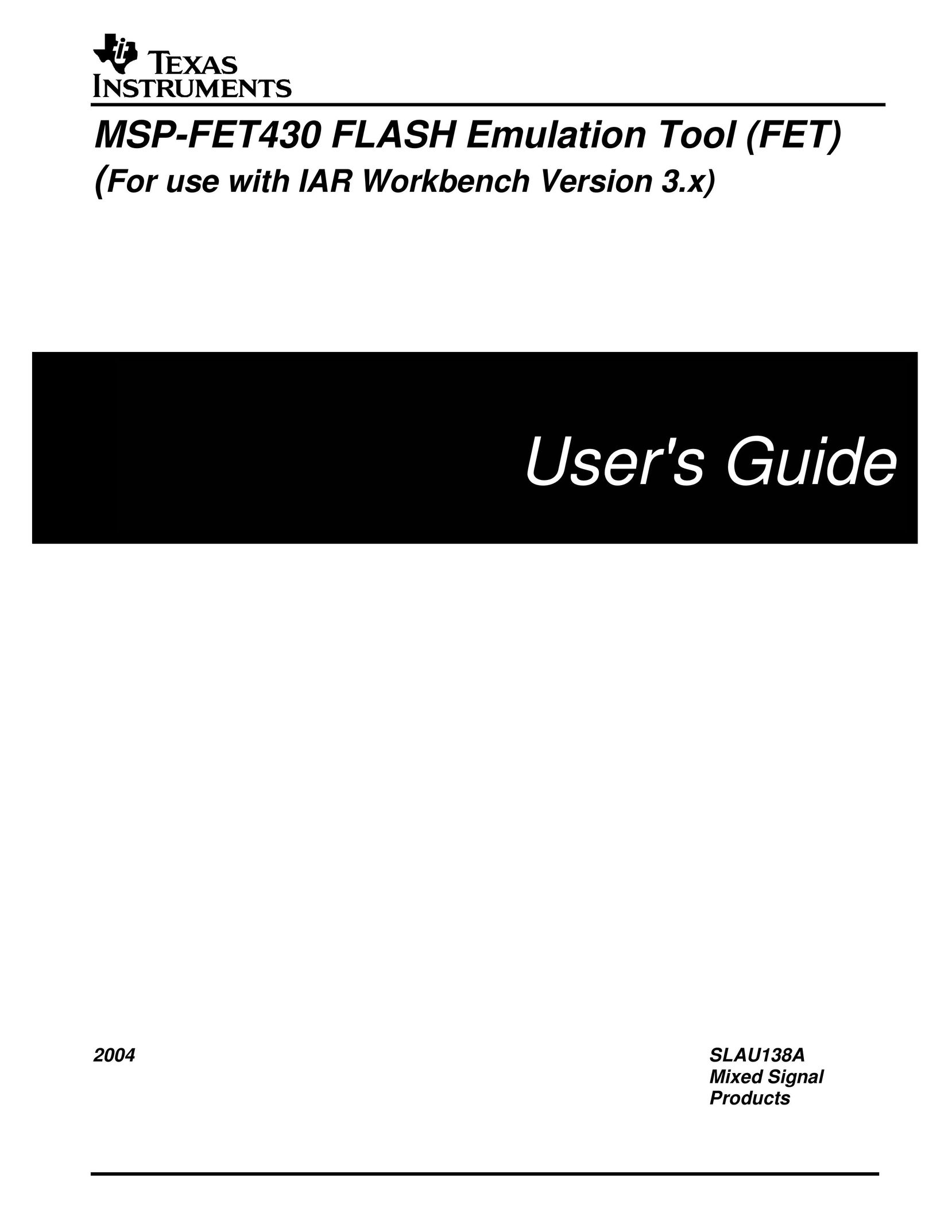 Texas Instruments MSP-FET430 Computer Hardware User Manual