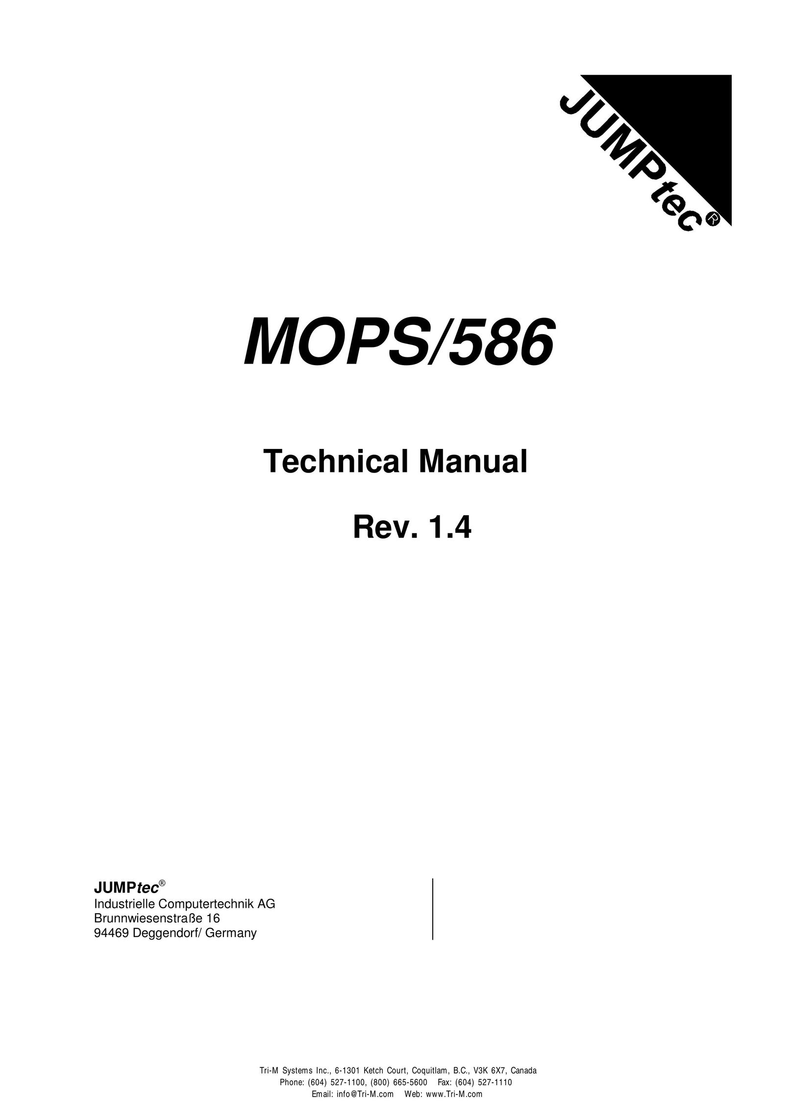 Tri-M Systems MOPS/586 Computer Hardware User Manual