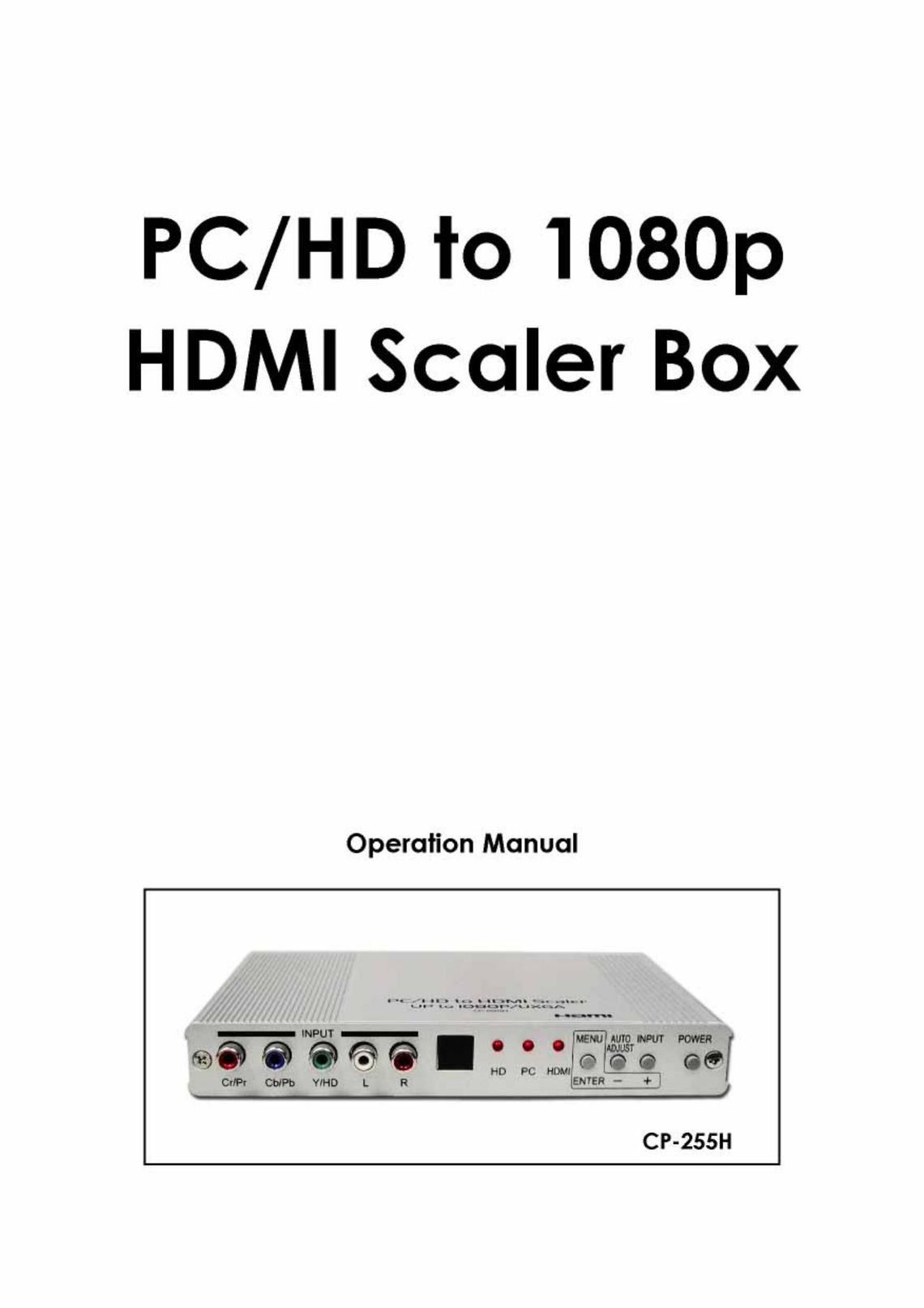 Video Products PCHD-HDMI-SCALER Computer Hardware User Manual