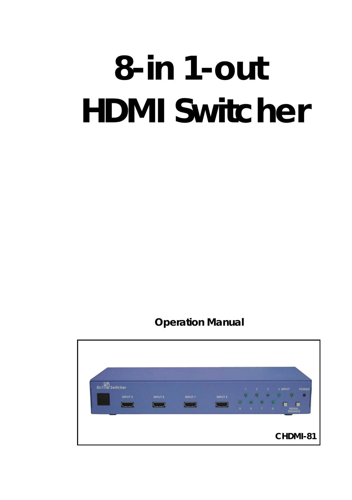 Video Products SE-HDMI-8-LC Computer Hardware User Manual