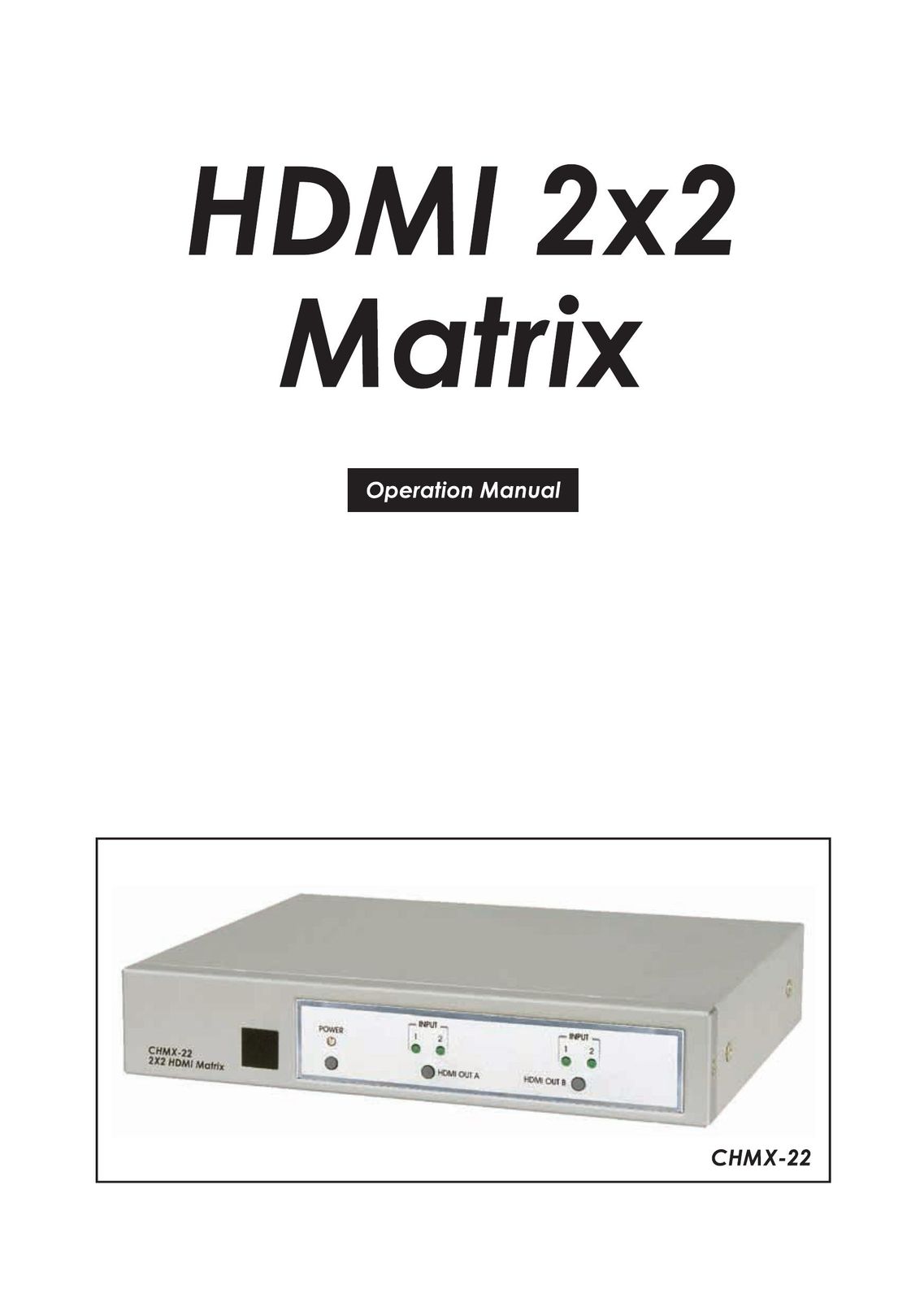 Video Products SM-2X2-HDMI-LC Computer Hardware User Manual