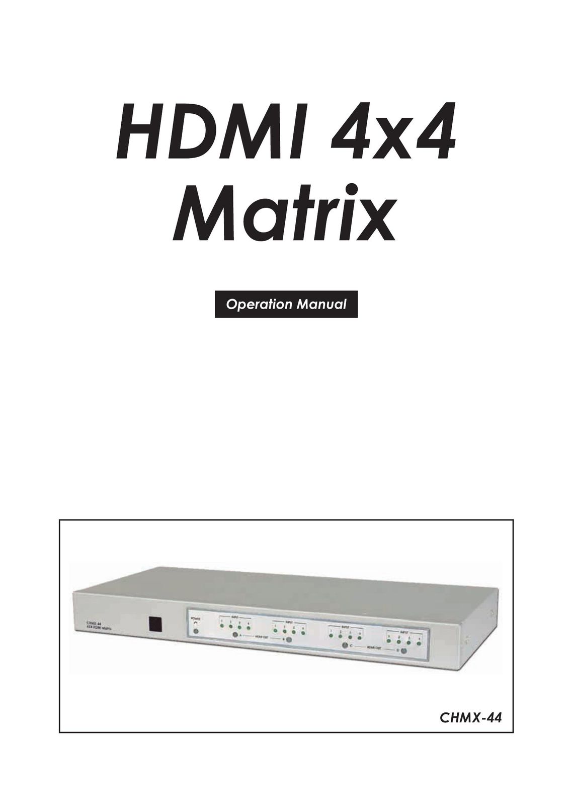Video Products SM-4X4-HDMI-LC Computer Hardware User Manual