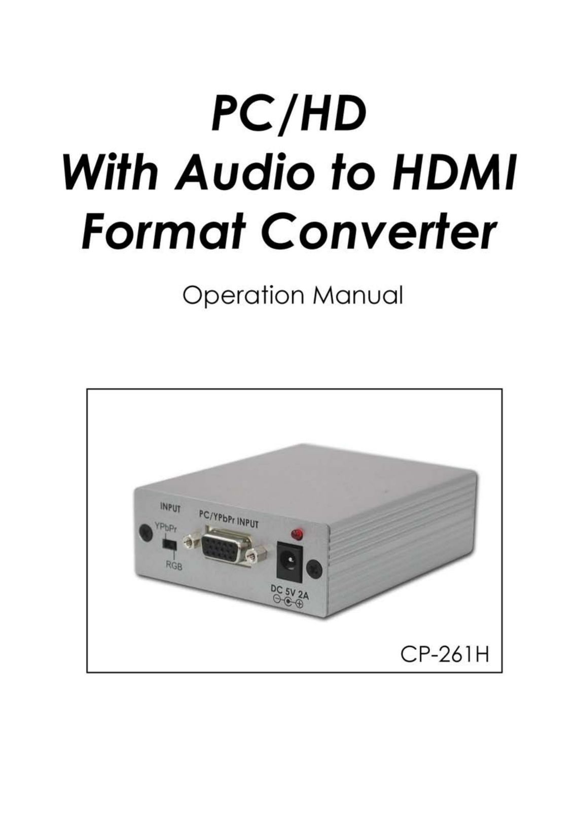 Video Products VGACMP-HDMI Computer Hardware User Manual