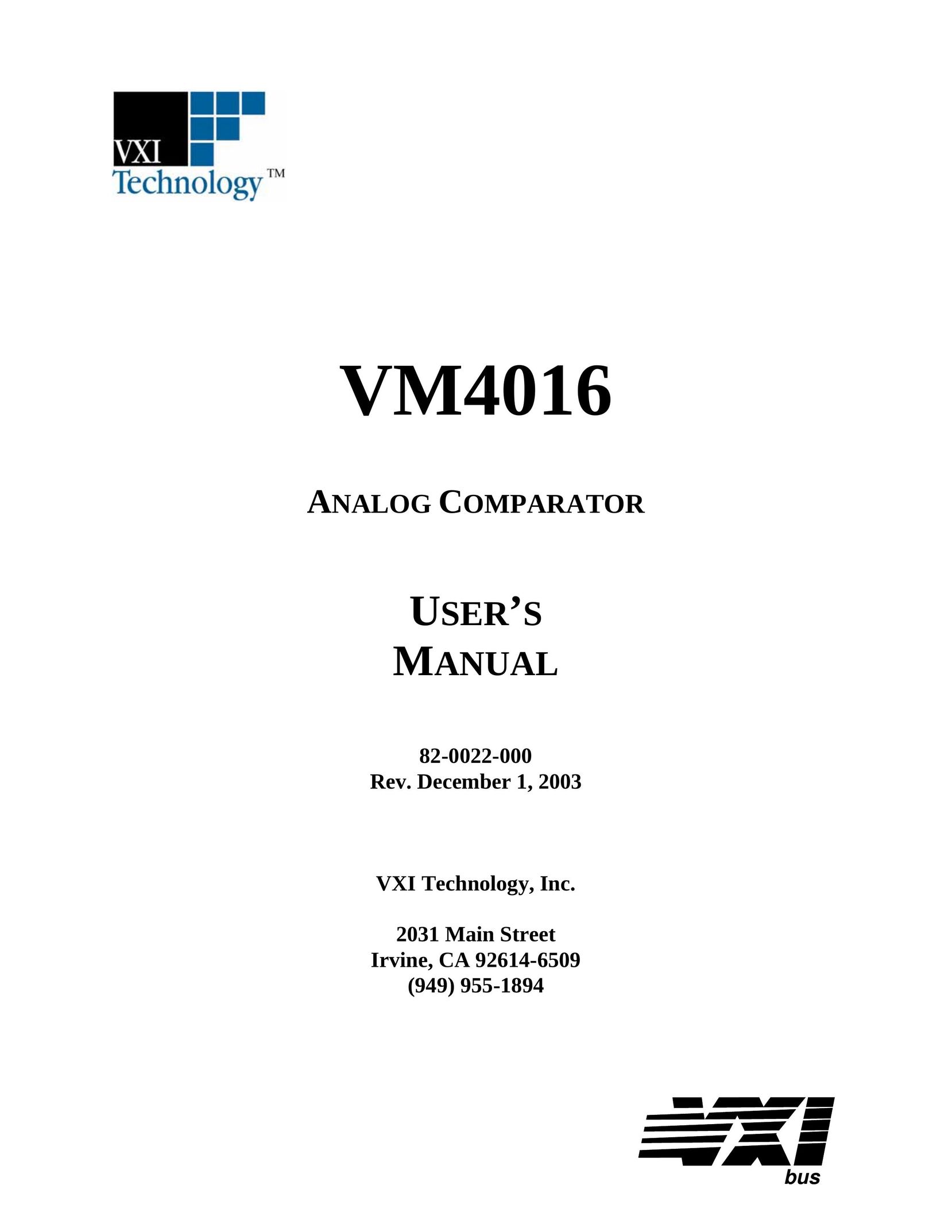 VXI VM4016 Computer Hardware User Manual