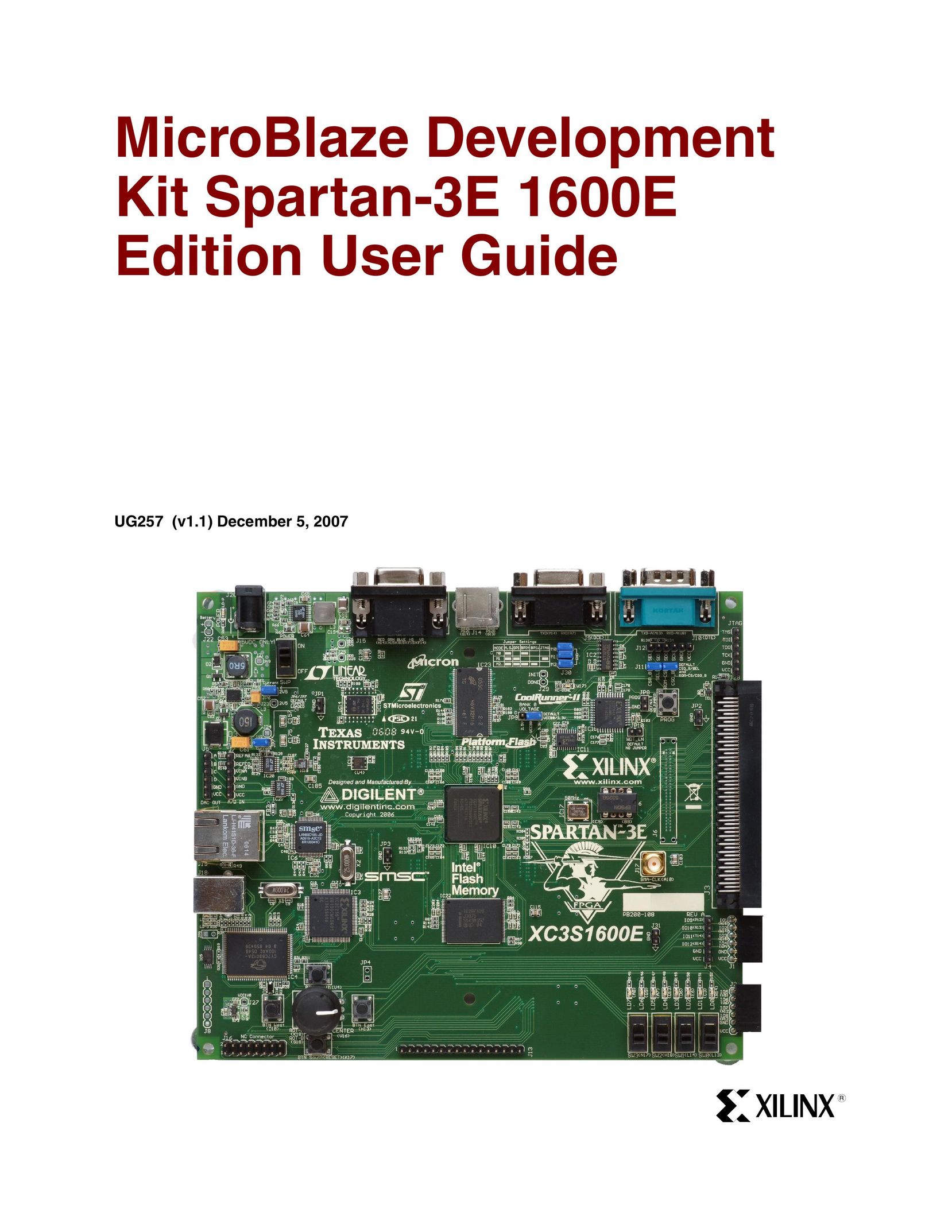 Xilinx Spartan-3E 1600E Computer Hardware User Manual