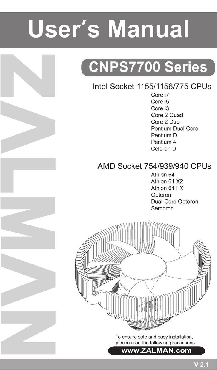 ZALMAN CNPS7700 Computer Hardware User Manual