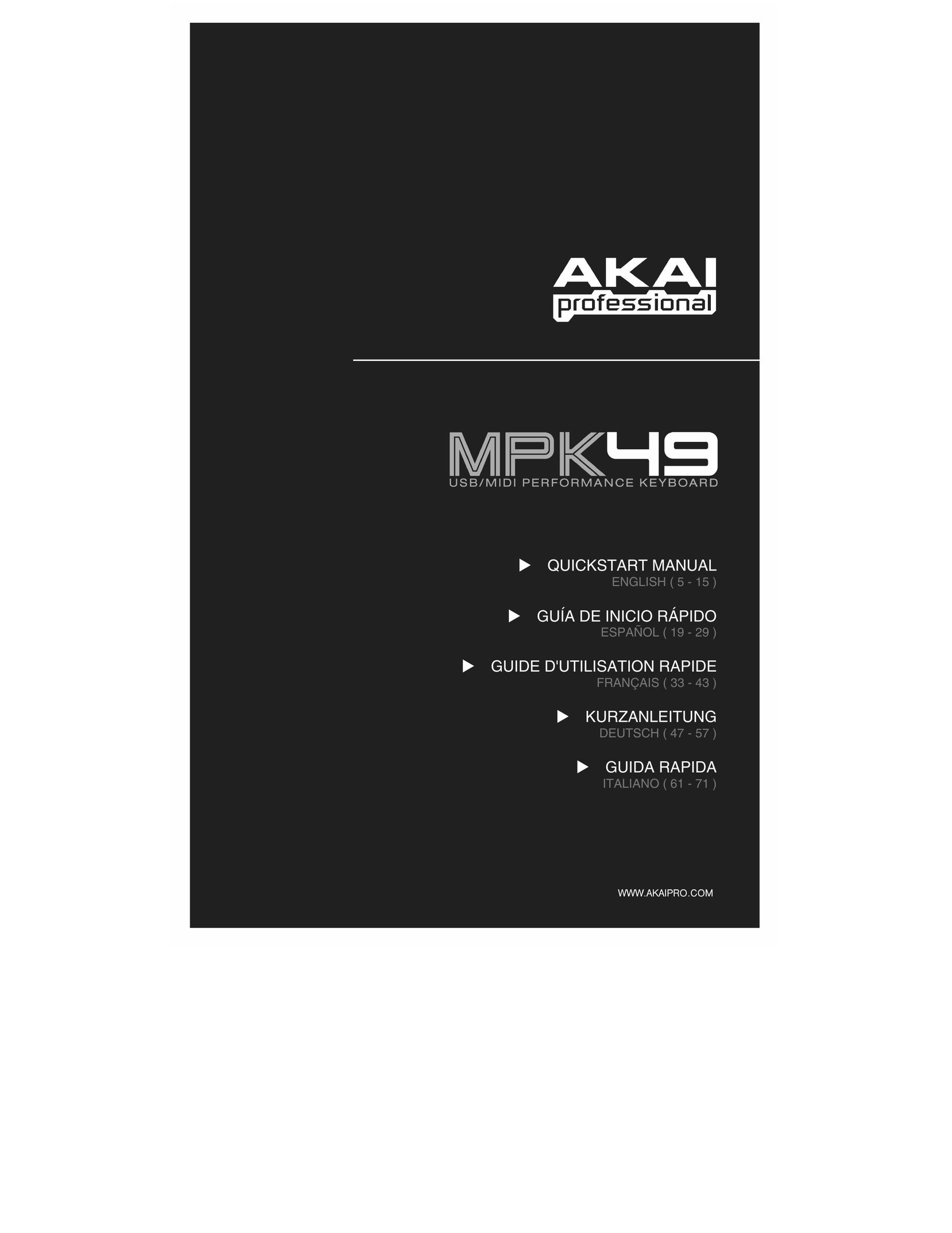 Akai MPK49 Computer Keyboard User Manual