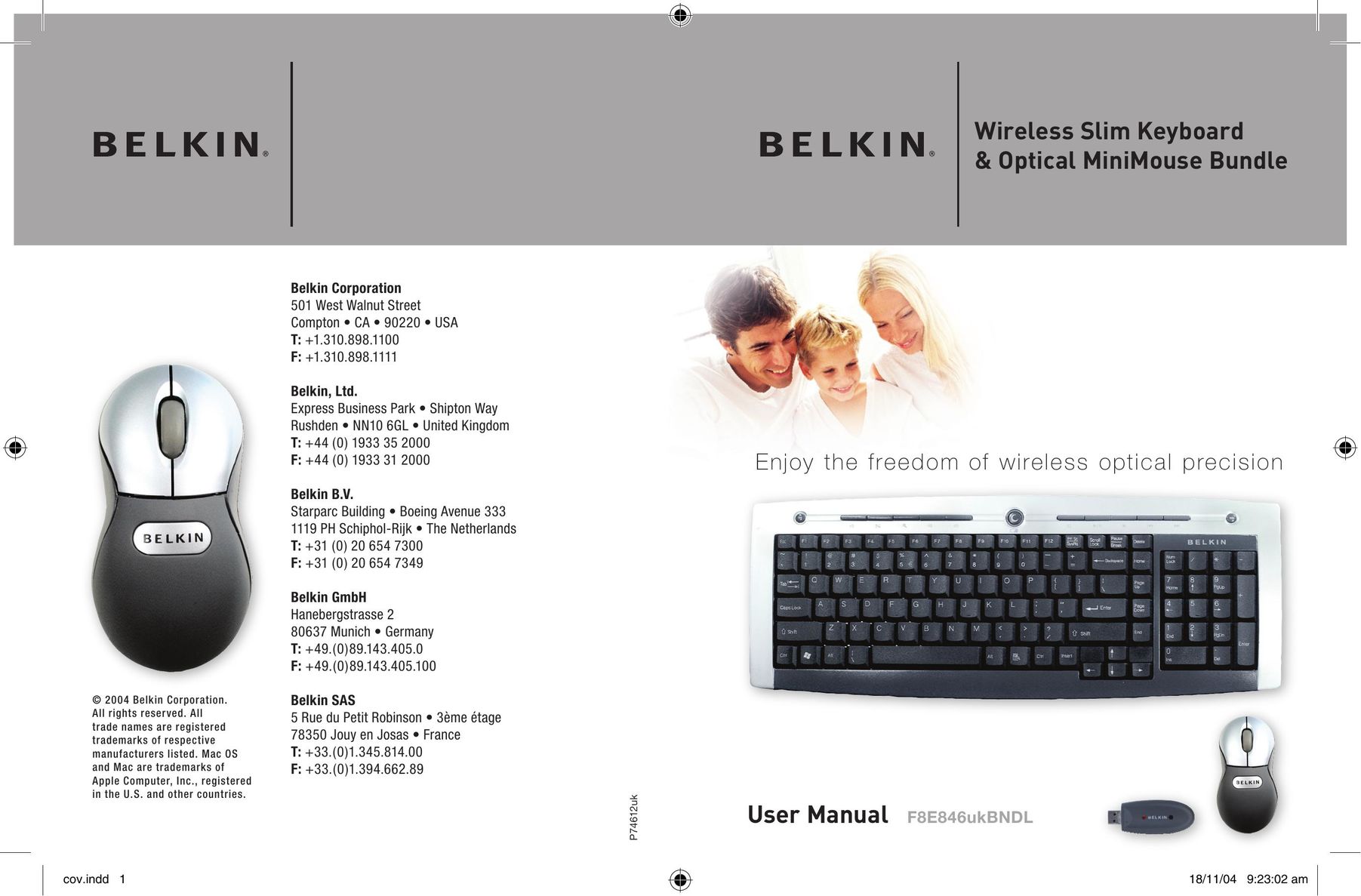 Belkin F8E846UKBNDL Computer Keyboard User Manual