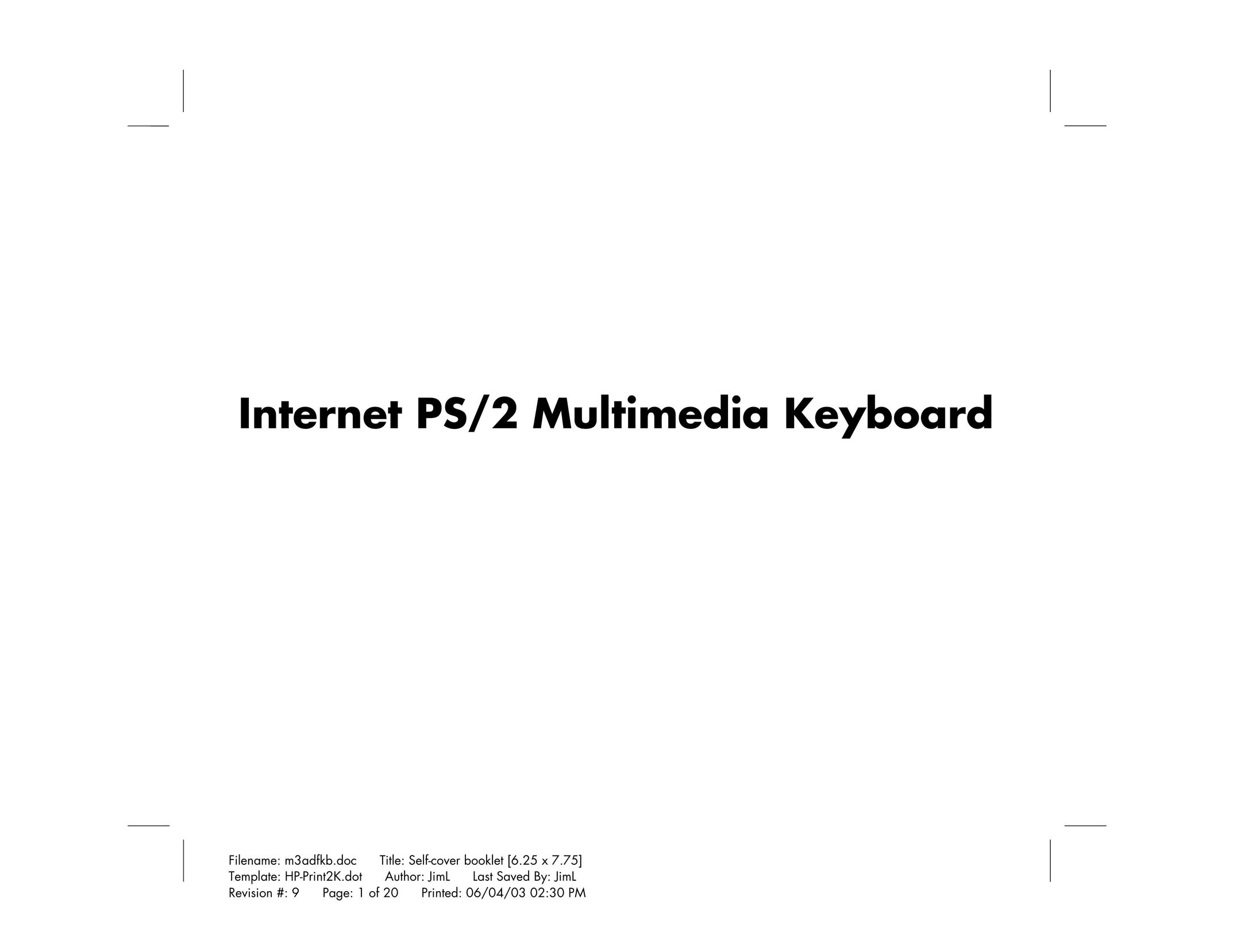 HP (Hewlett-Packard) PS/2 Computer Keyboard User Manual