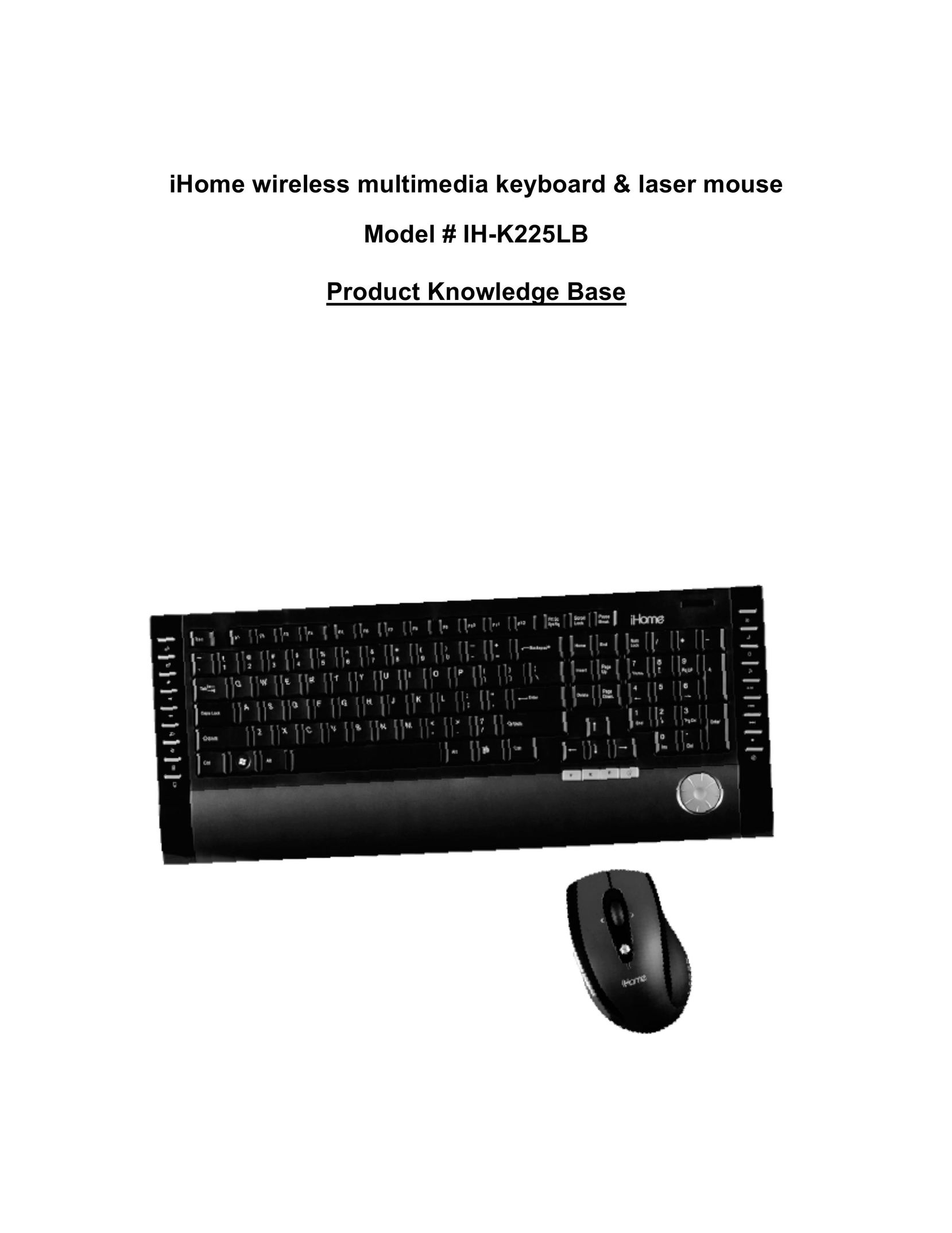 iHome IH-K225LB Computer Keyboard User Manual