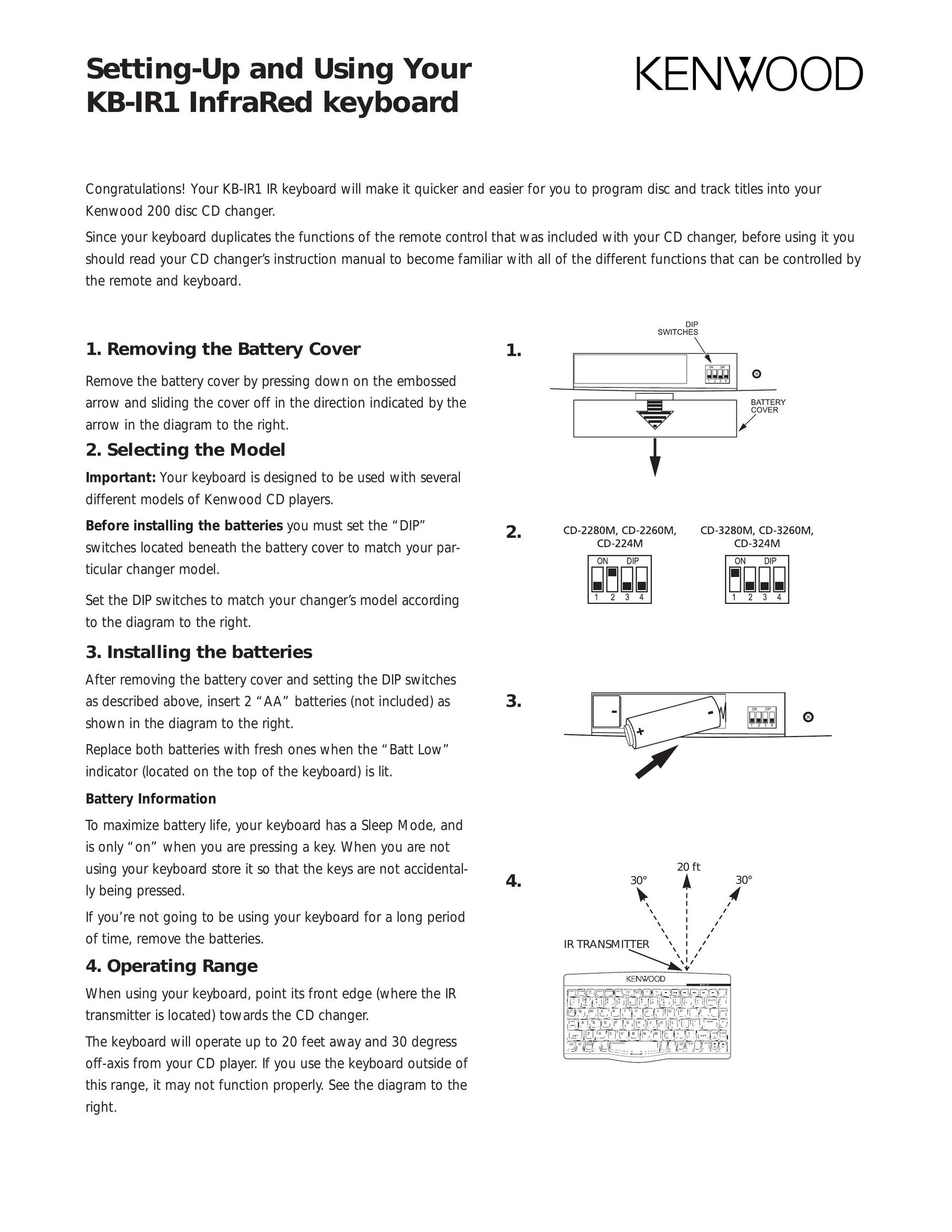 Kenwood KB-IR1 Computer Keyboard User Manual
