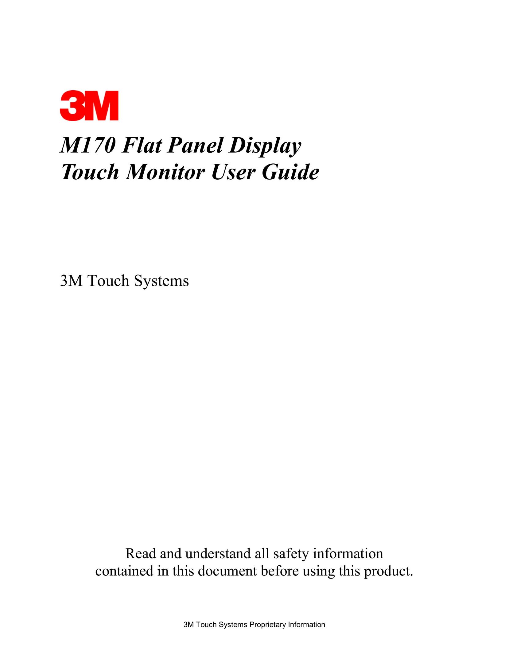 3M M170 Computer Monitor User Manual
