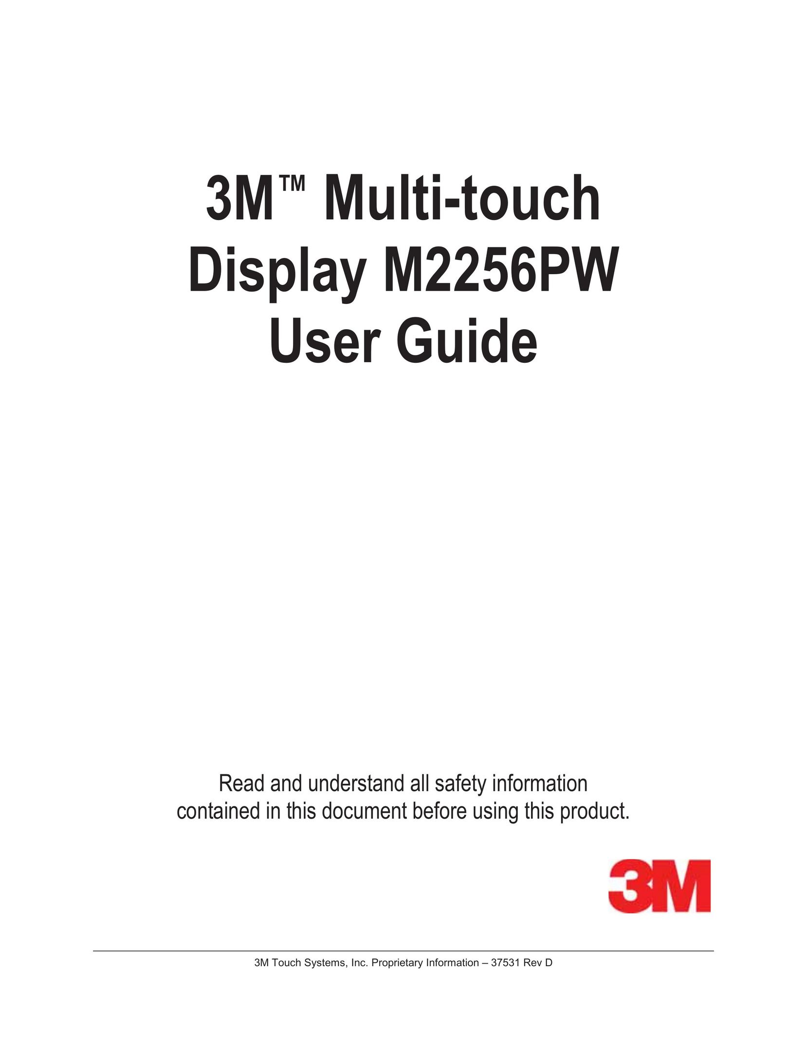 3M M2256PW Computer Monitor User Manual