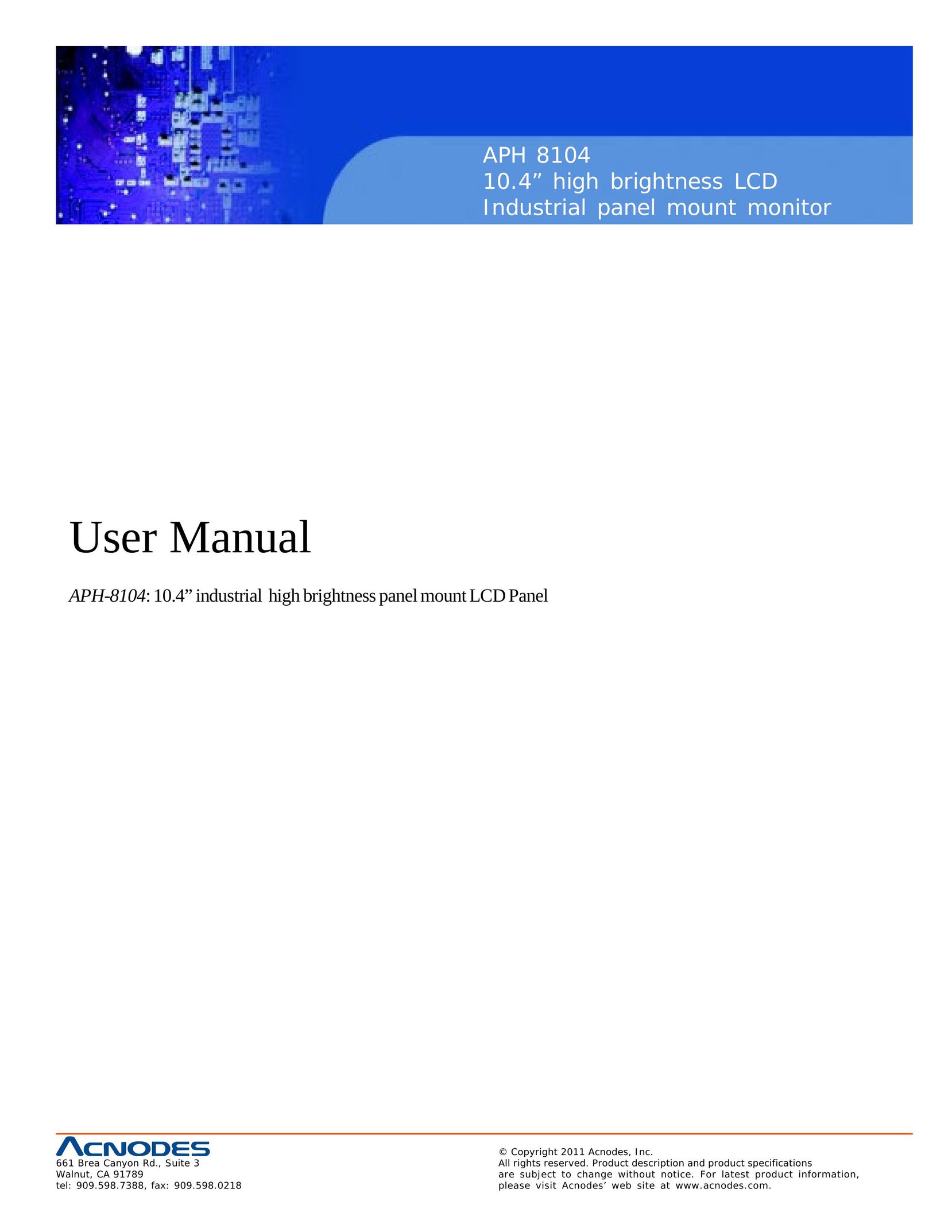 Acnodes APH 8104 Computer Monitor User Manual