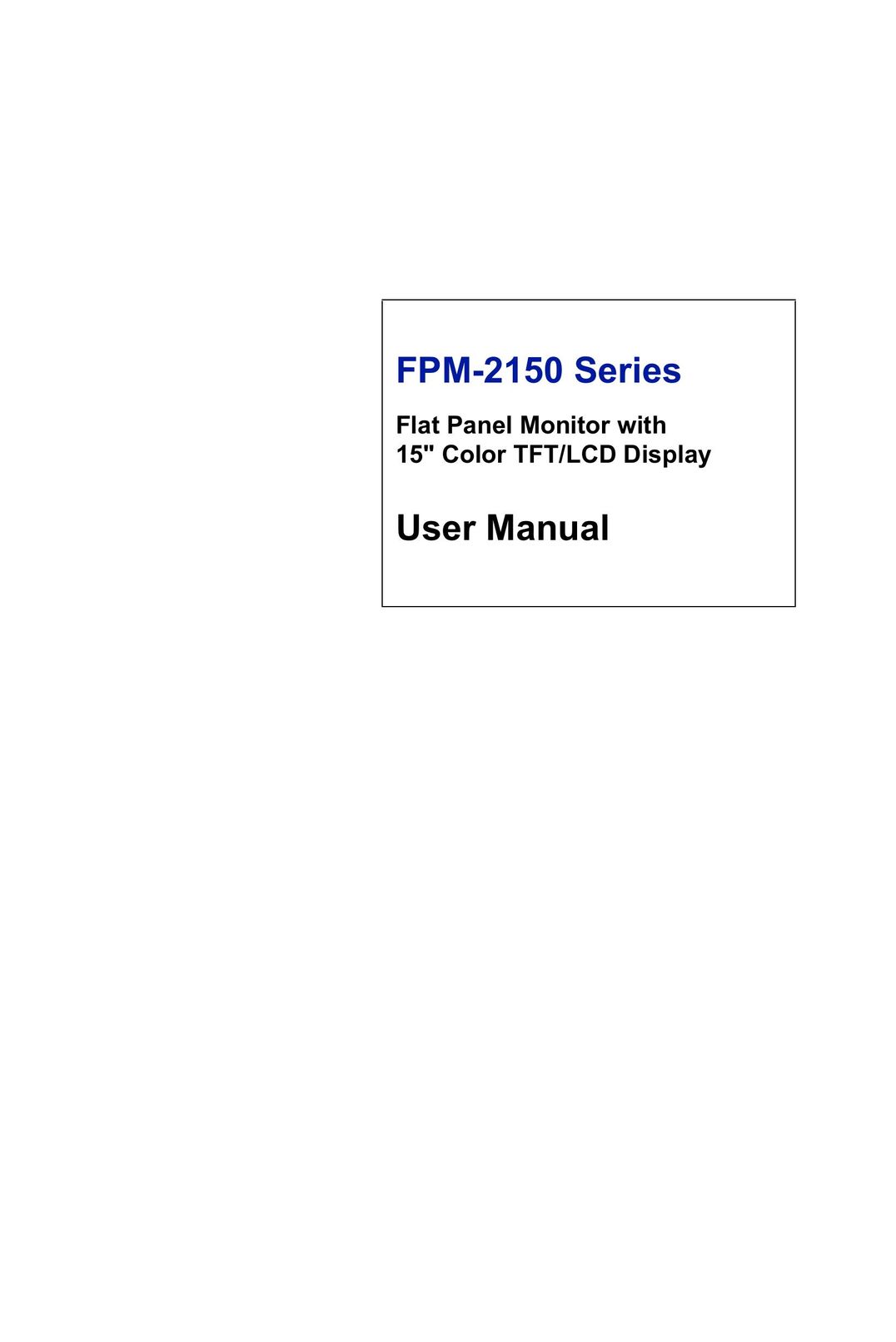 Advantech FPM-2150 Computer Monitor User Manual