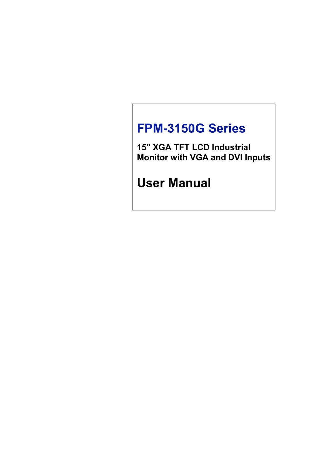 Advantech FPM-3150G Computer Monitor User Manual