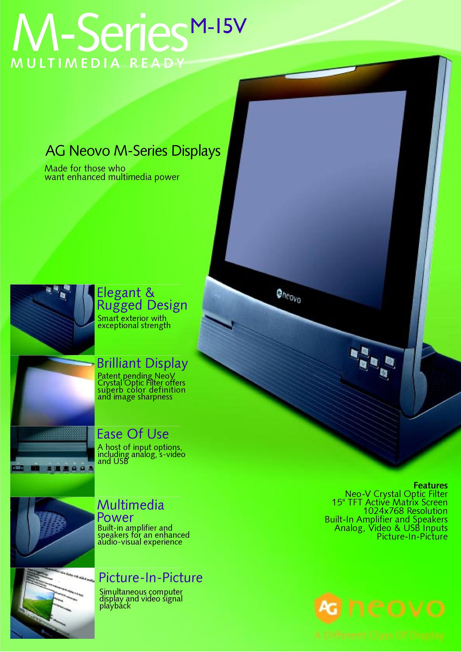 AG Neovo M-15V Computer Monitor User Manual