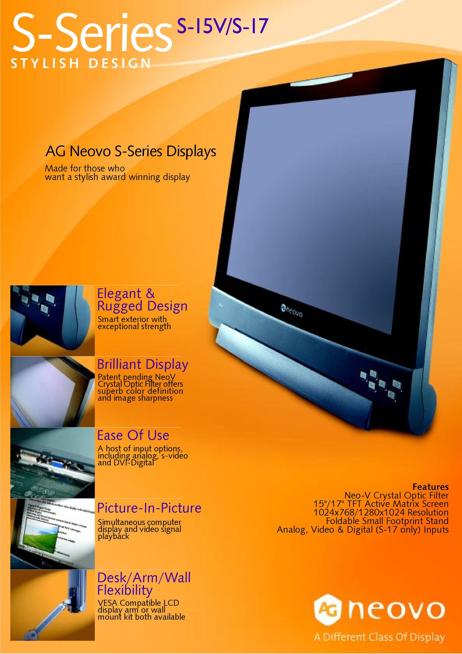 AG Neovo S-17 Computer Monitor User Manual