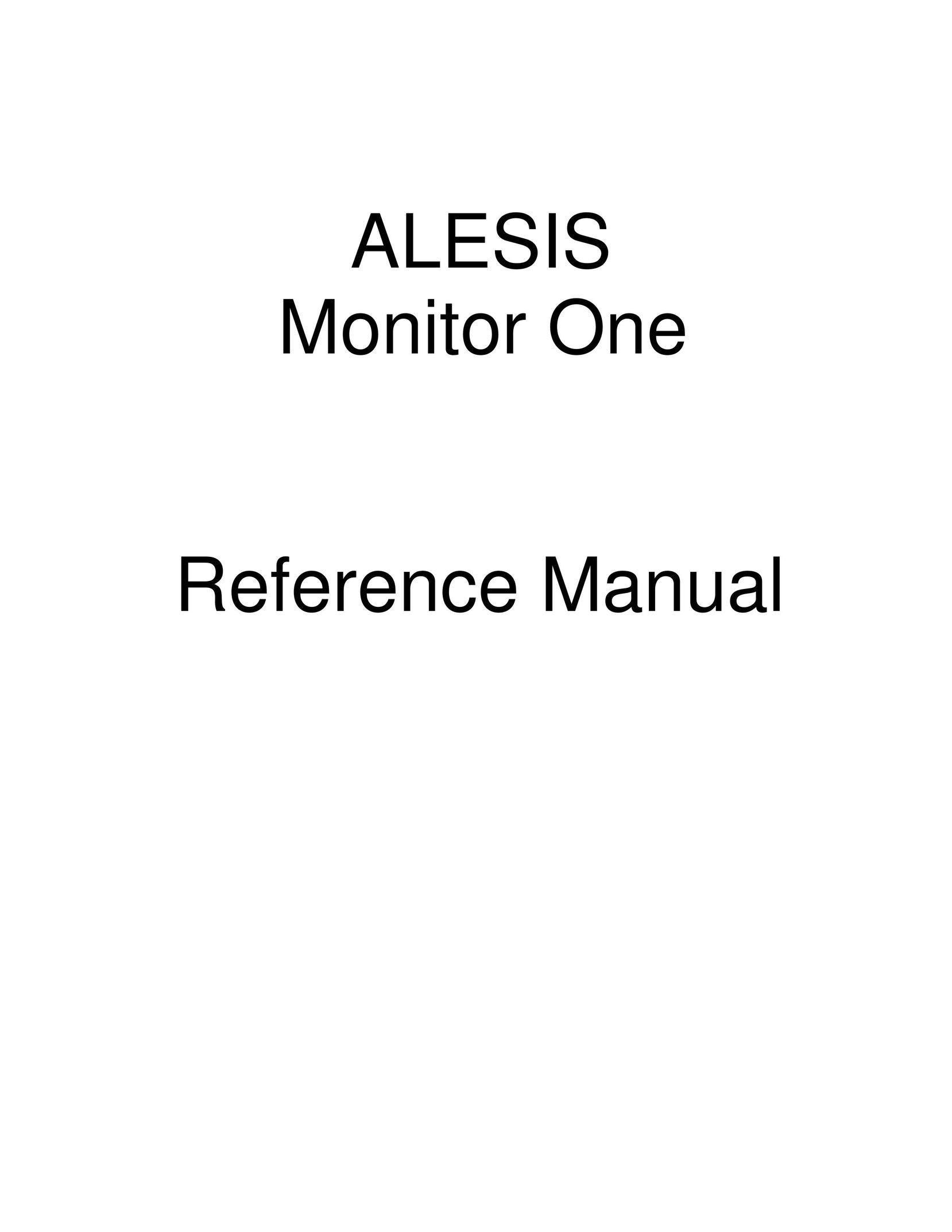 Alesis Monitor One Computer Monitor User Manual