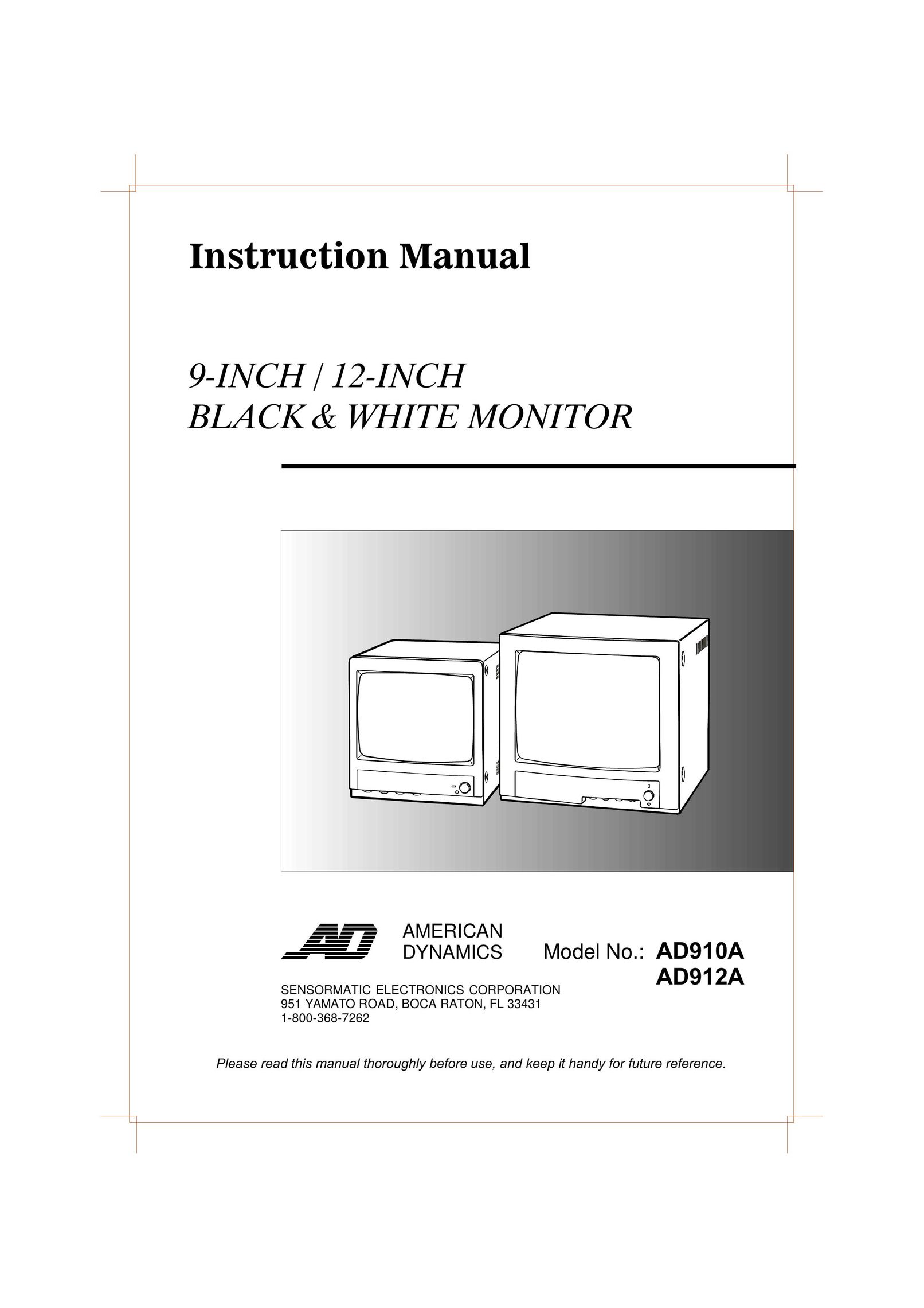 American Dynamics AD910A Computer Monitor User Manual