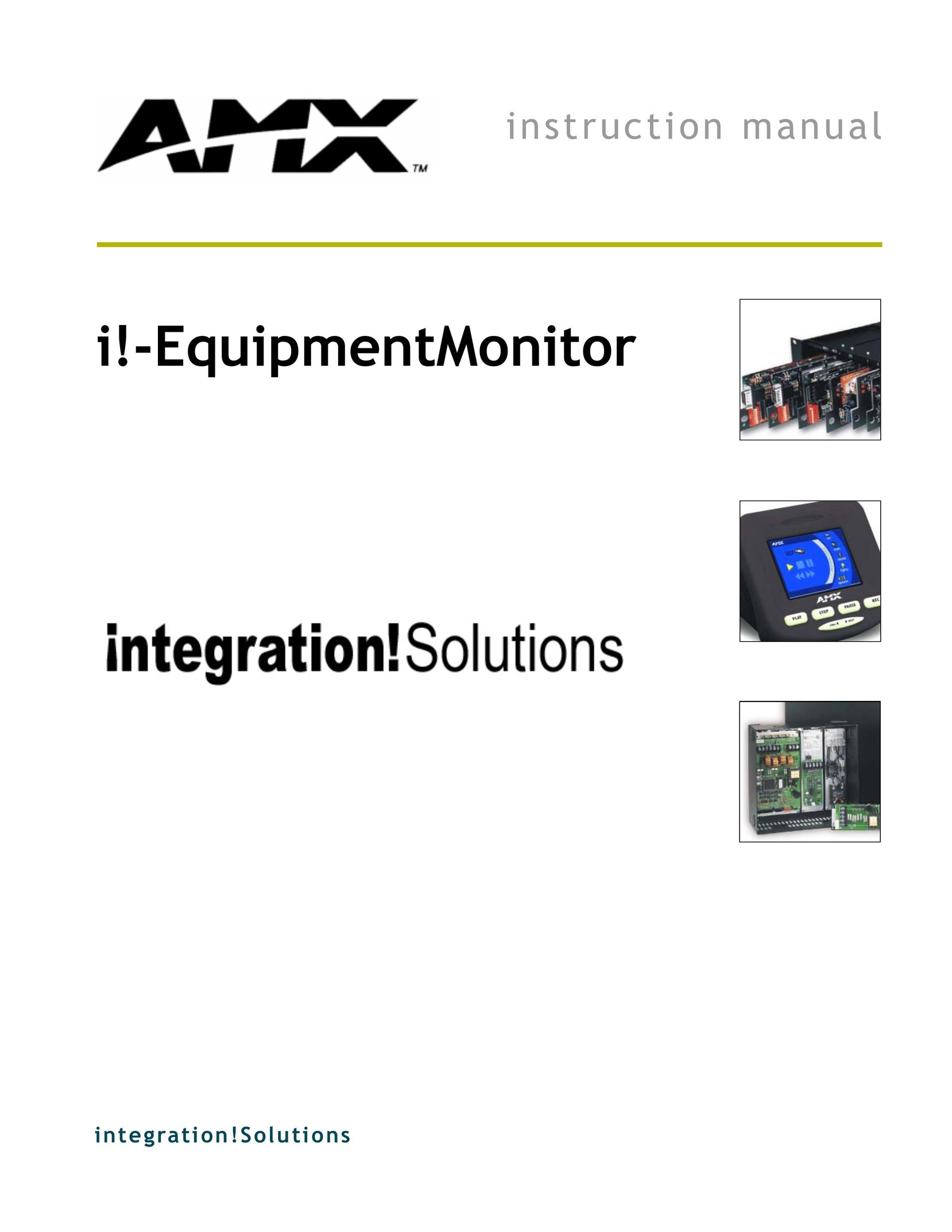 AMX i!-EquipmentMonitor Computer Monitor User Manual