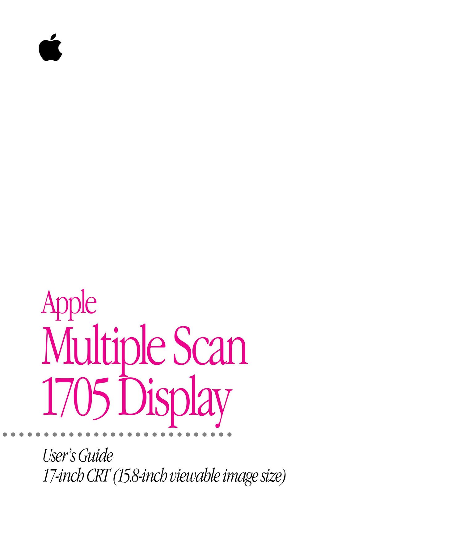 Apple 1705 Display Computer Monitor User Manual