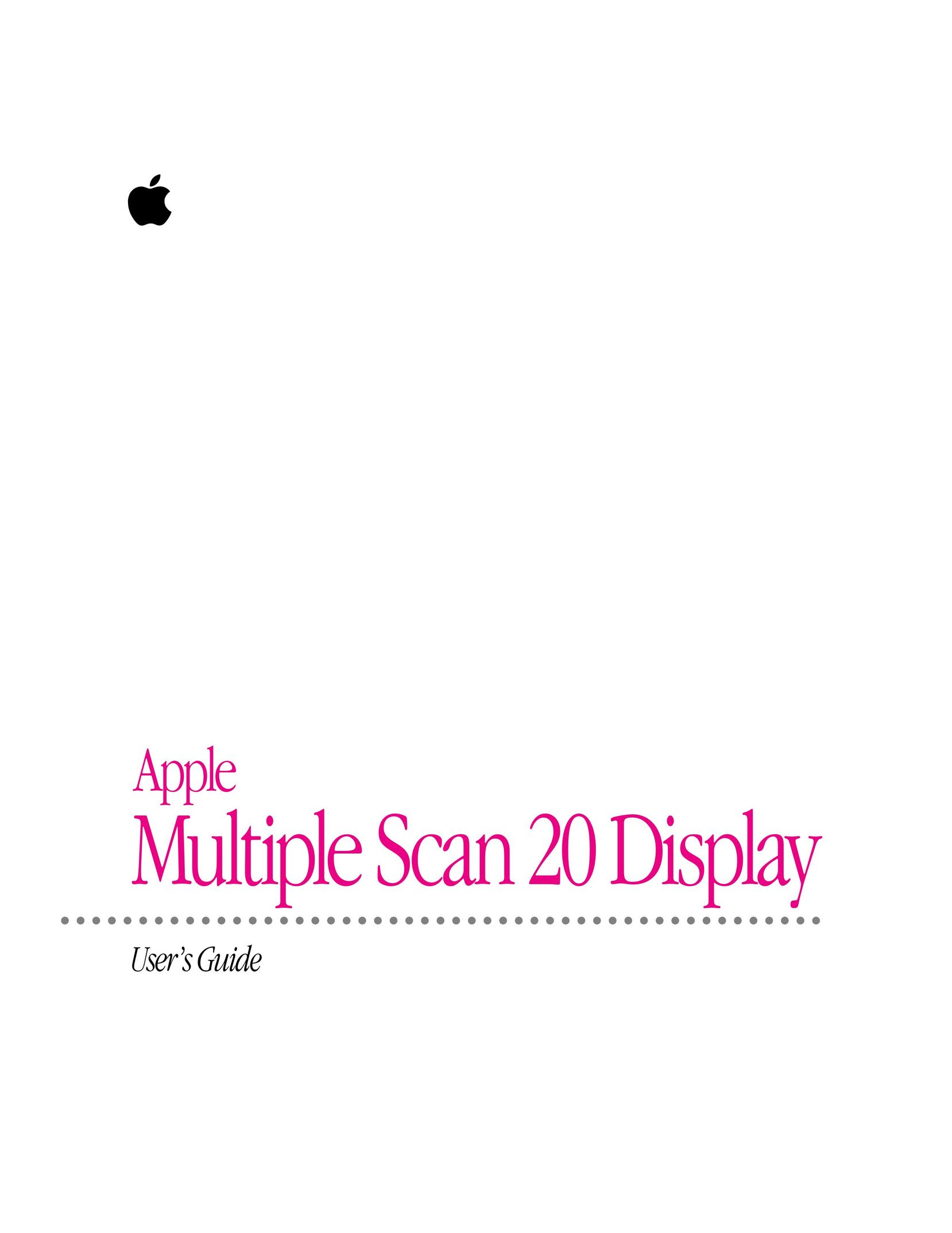 Apple 20Display Computer Monitor User Manual