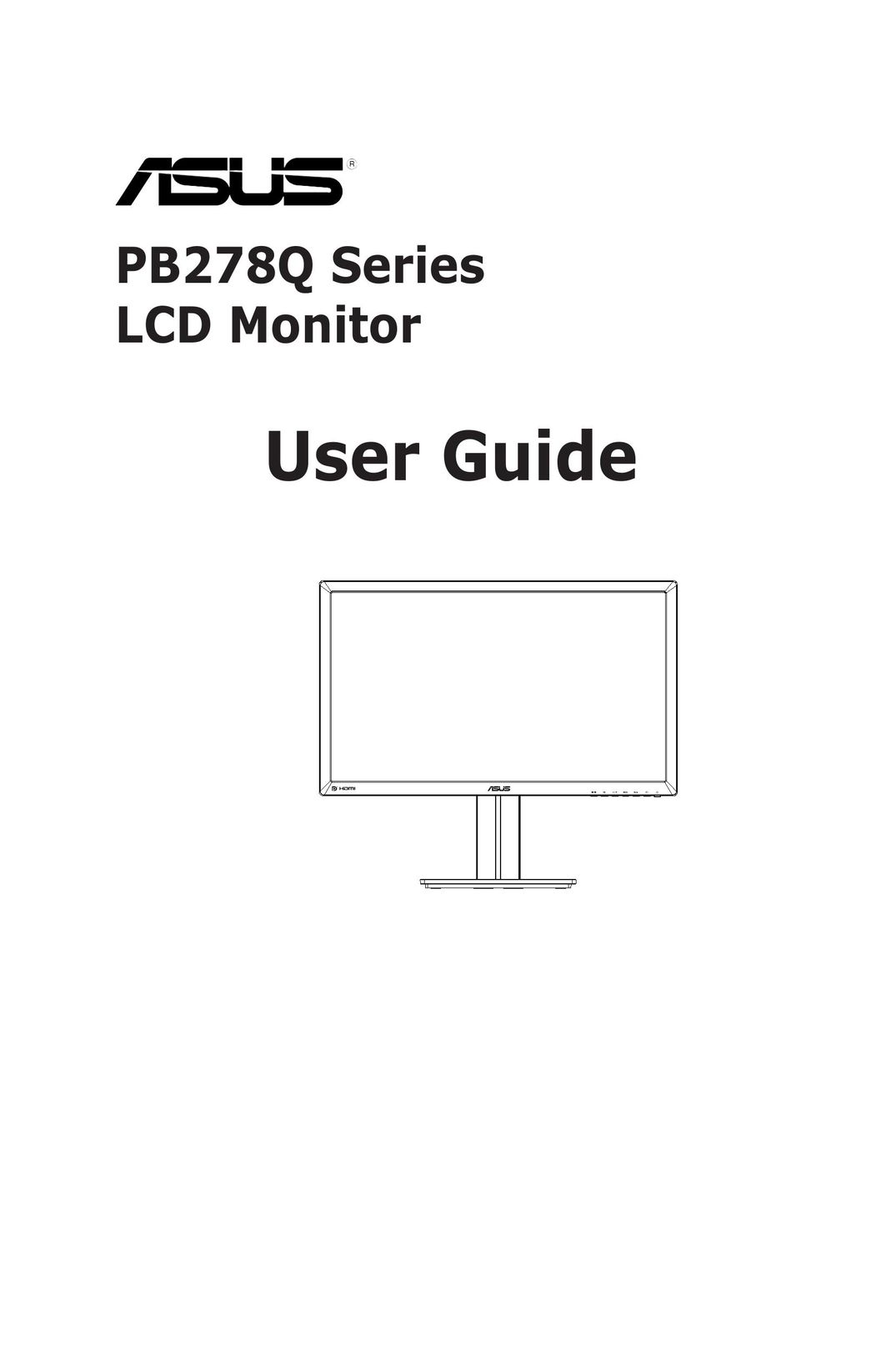 Asus PB278Q Computer Monitor User Manual