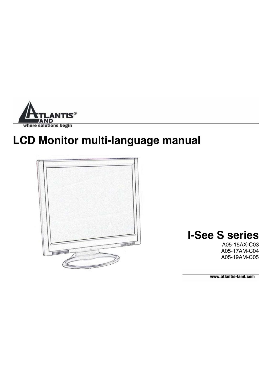 Atlantis Land A05-15AX-C03 Computer Monitor User Manual
