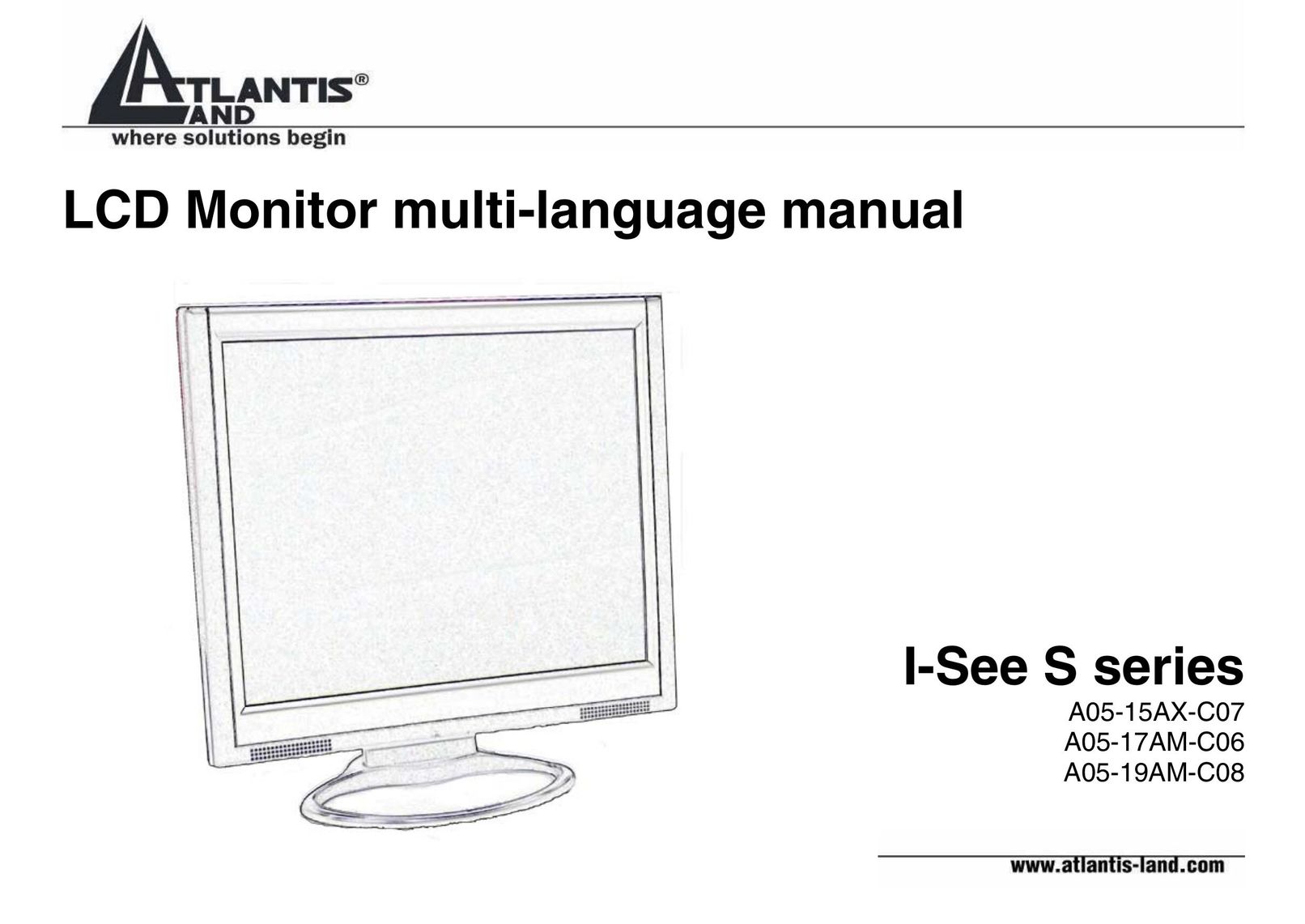 Atlantis Land A05-15AX-C07 Computer Monitor User Manual