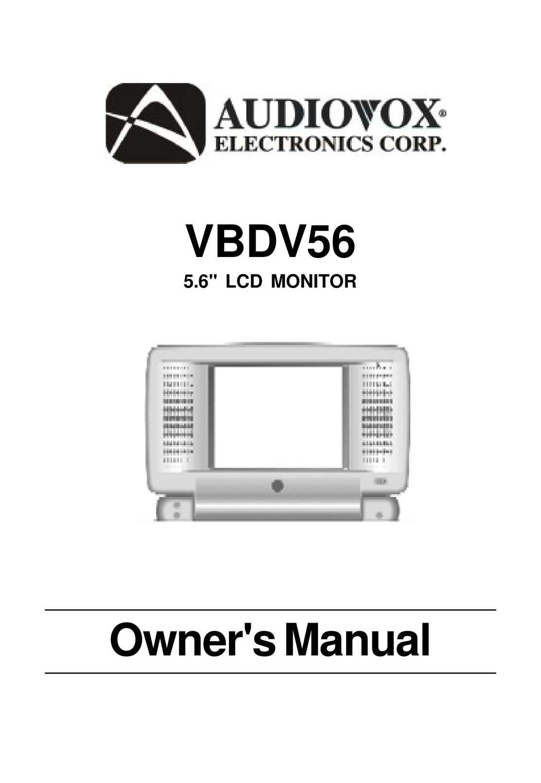 Audiovox VBDV56 Computer Monitor User Manual