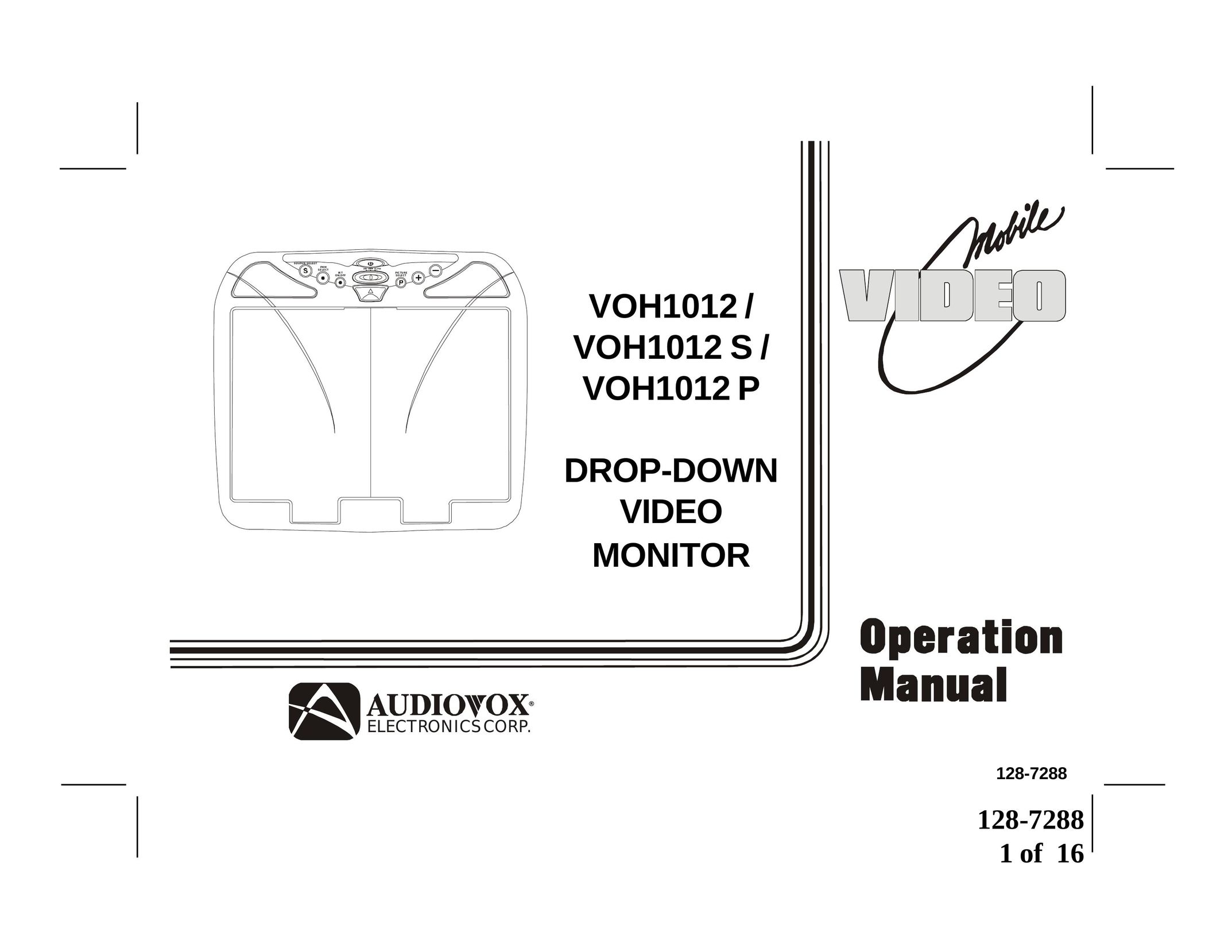 Audiovox VOH1012 S Computer Monitor User Manual