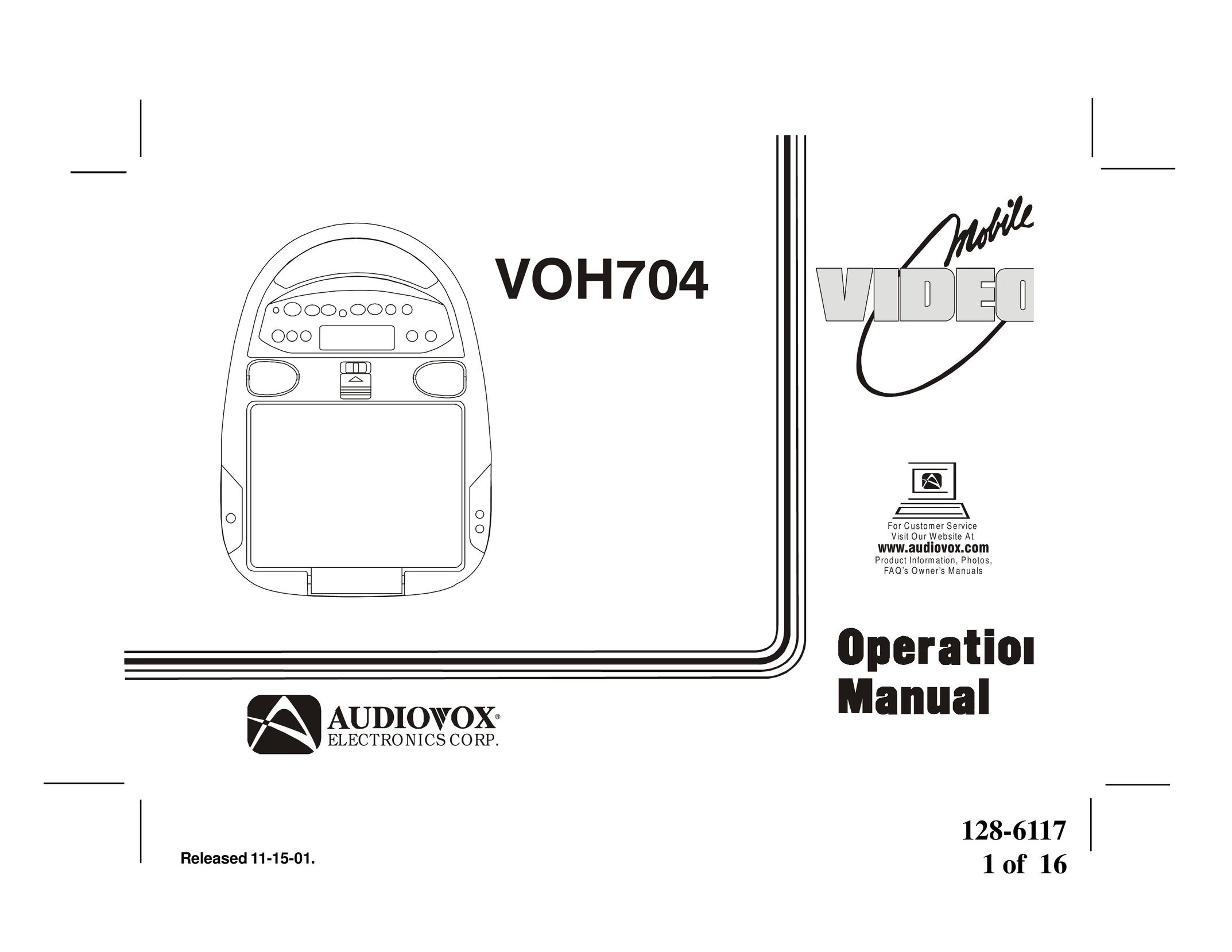 Audiovox VOH704 Computer Monitor User Manual