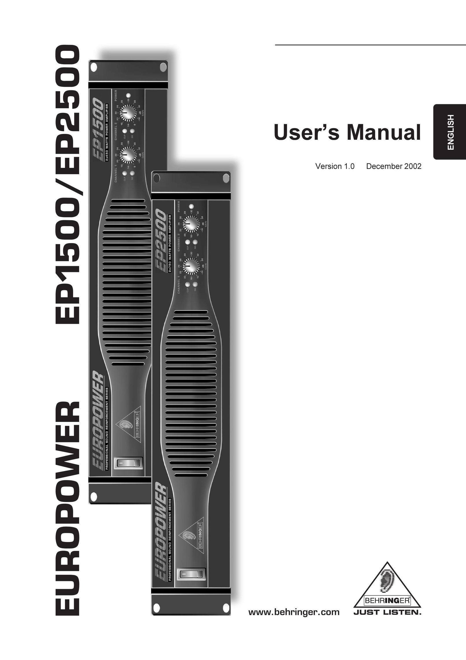 Behringer EP2500 Computer Monitor User Manual