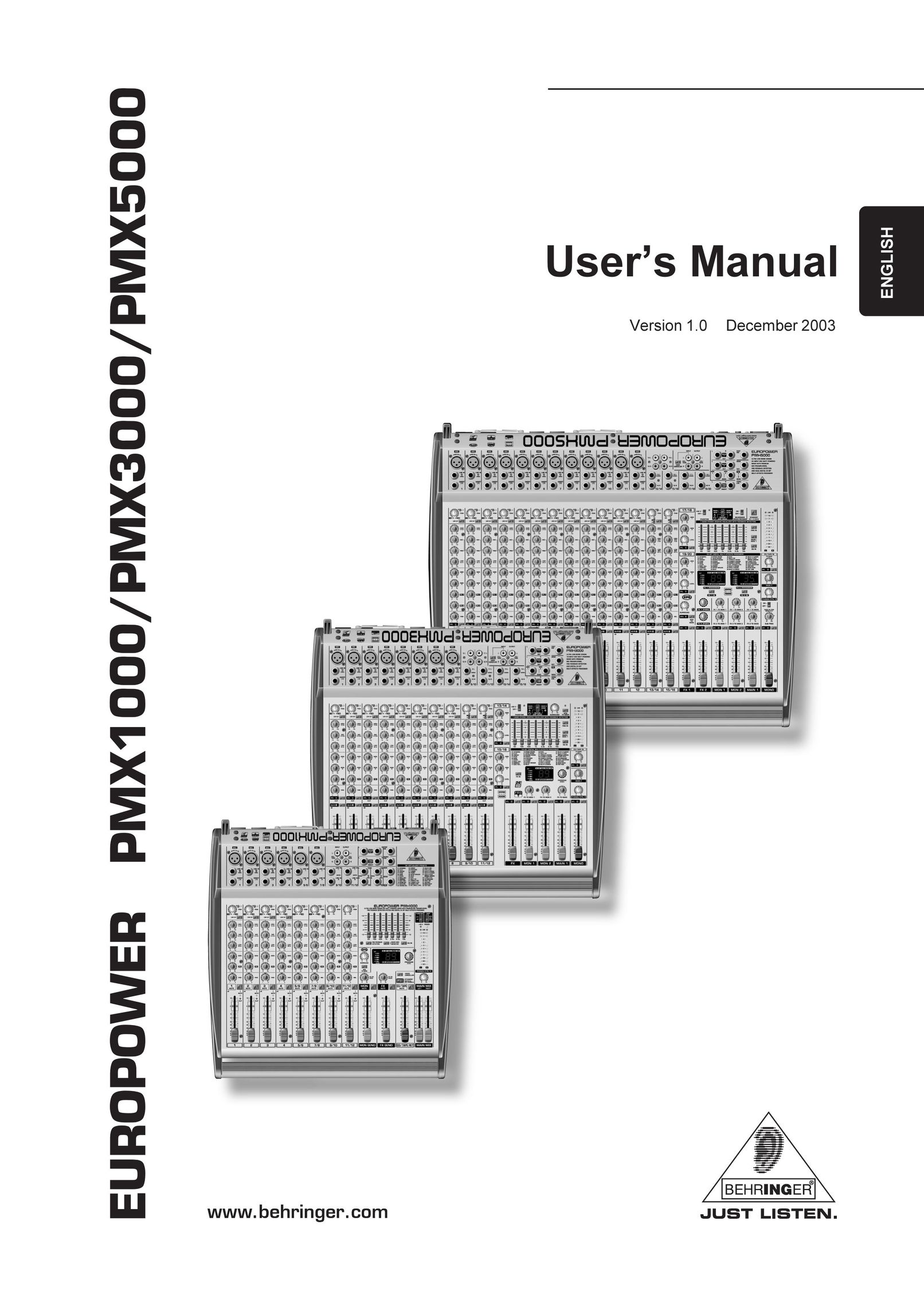 Behringer PMX1000 Computer Monitor User Manual