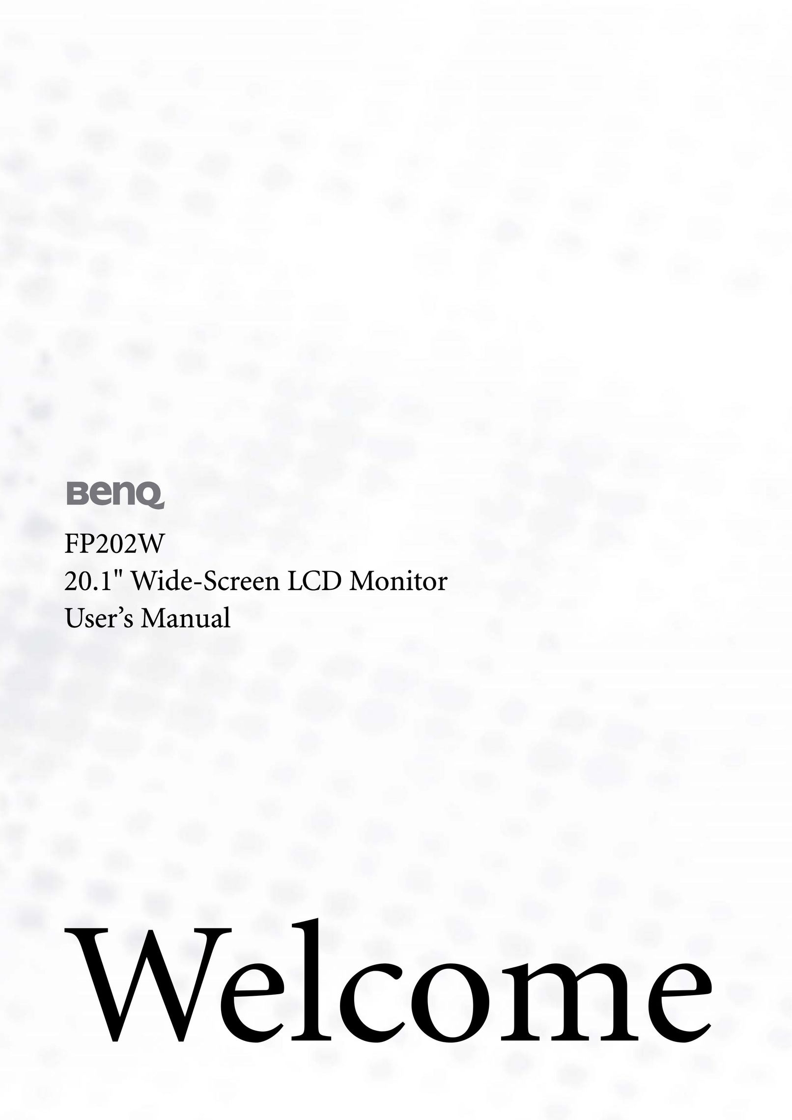 BenQ FP202W Computer Monitor User Manual