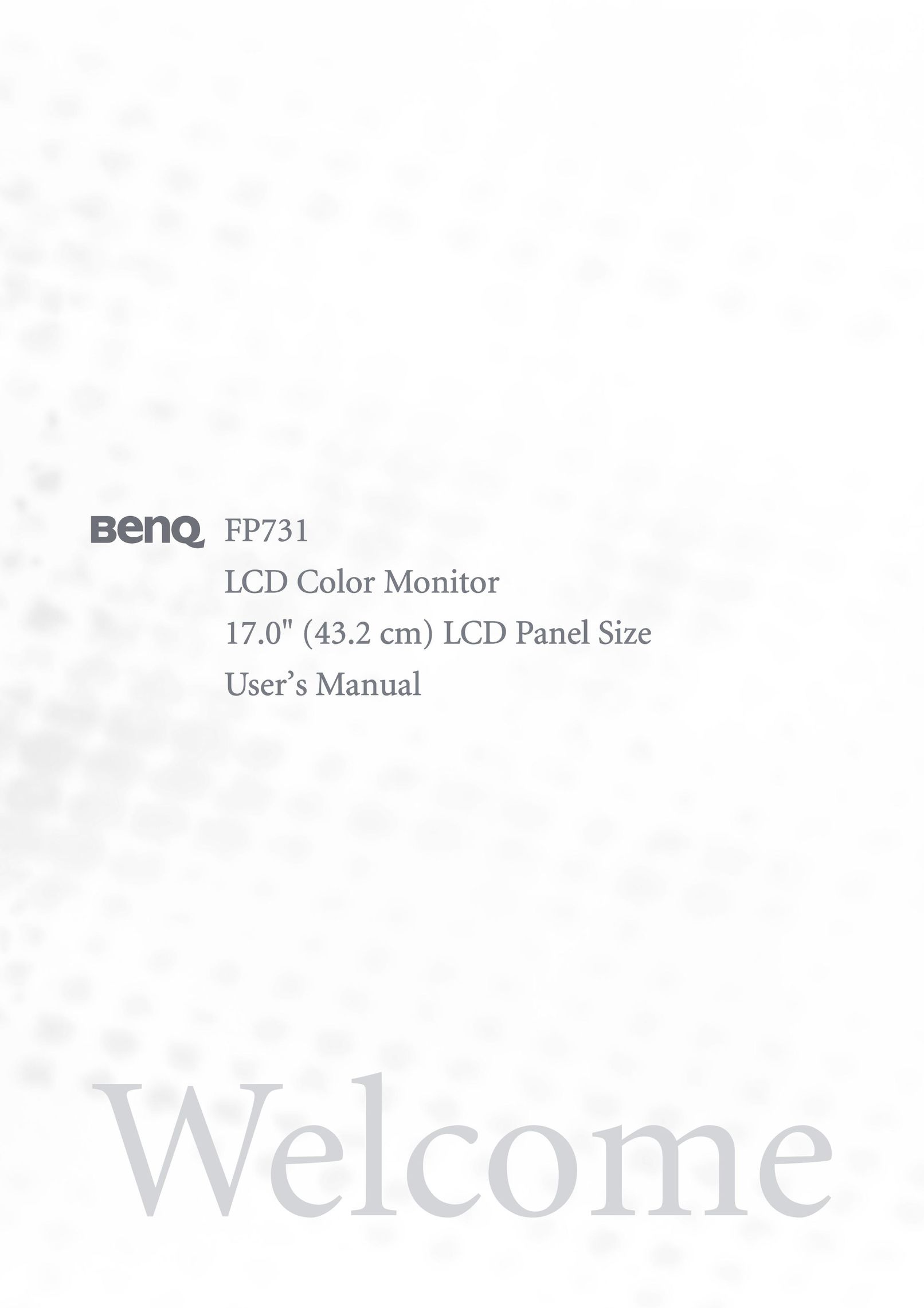 BenQ FP731 Computer Monitor User Manual